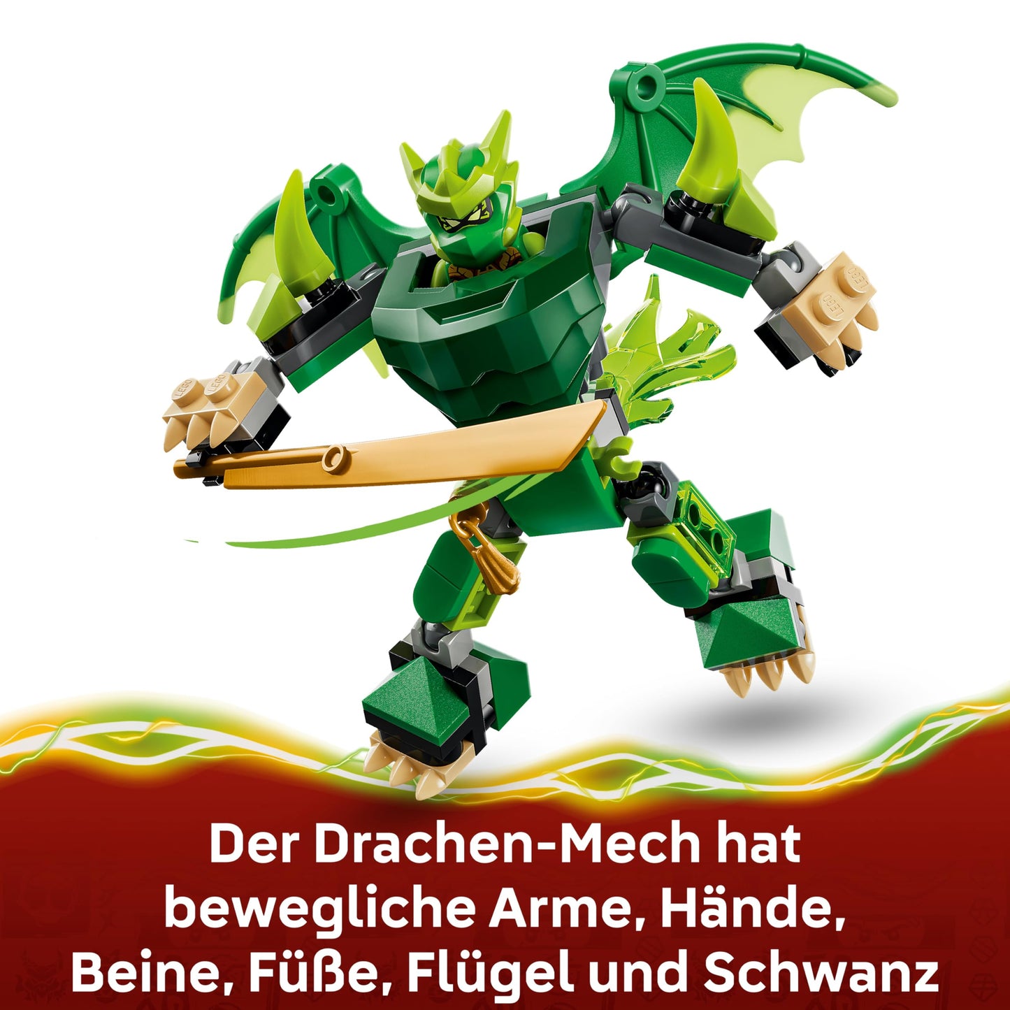 LEGO NINJAGO Lloyd's Dragon Mech Battle Set - Ninja playset with action figure, 3 minifigures and katanas - children's room decoration - gift idea for boys aged 6 and over and Dragons Rising fans - 71862