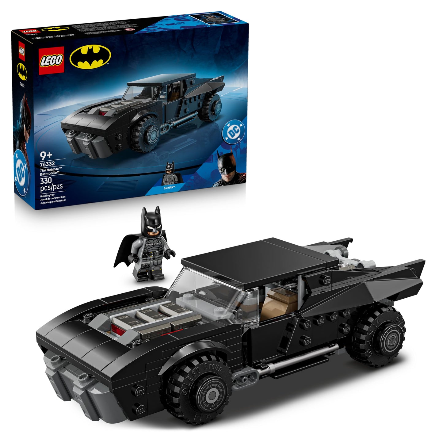 LEGO DC Batman: The Batman Batmobile - children's toy - playset with model car and superhero minifigure for children aged 9 and up - creative gift for boys, girls and fans - 76332