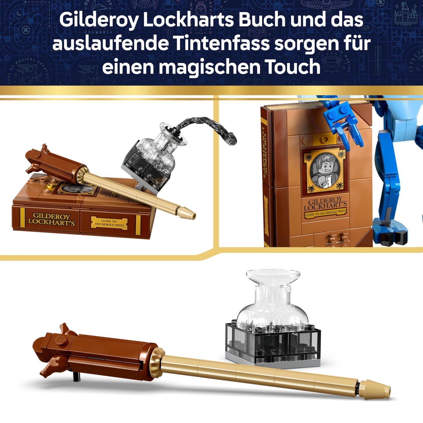 LEGO Harry Potter gnome - decorative figure for bedroom or desk with Gilderoy Lockhart's book and magic wand - merchandising birthday gift for girls and boys aged 8 and over - 76461