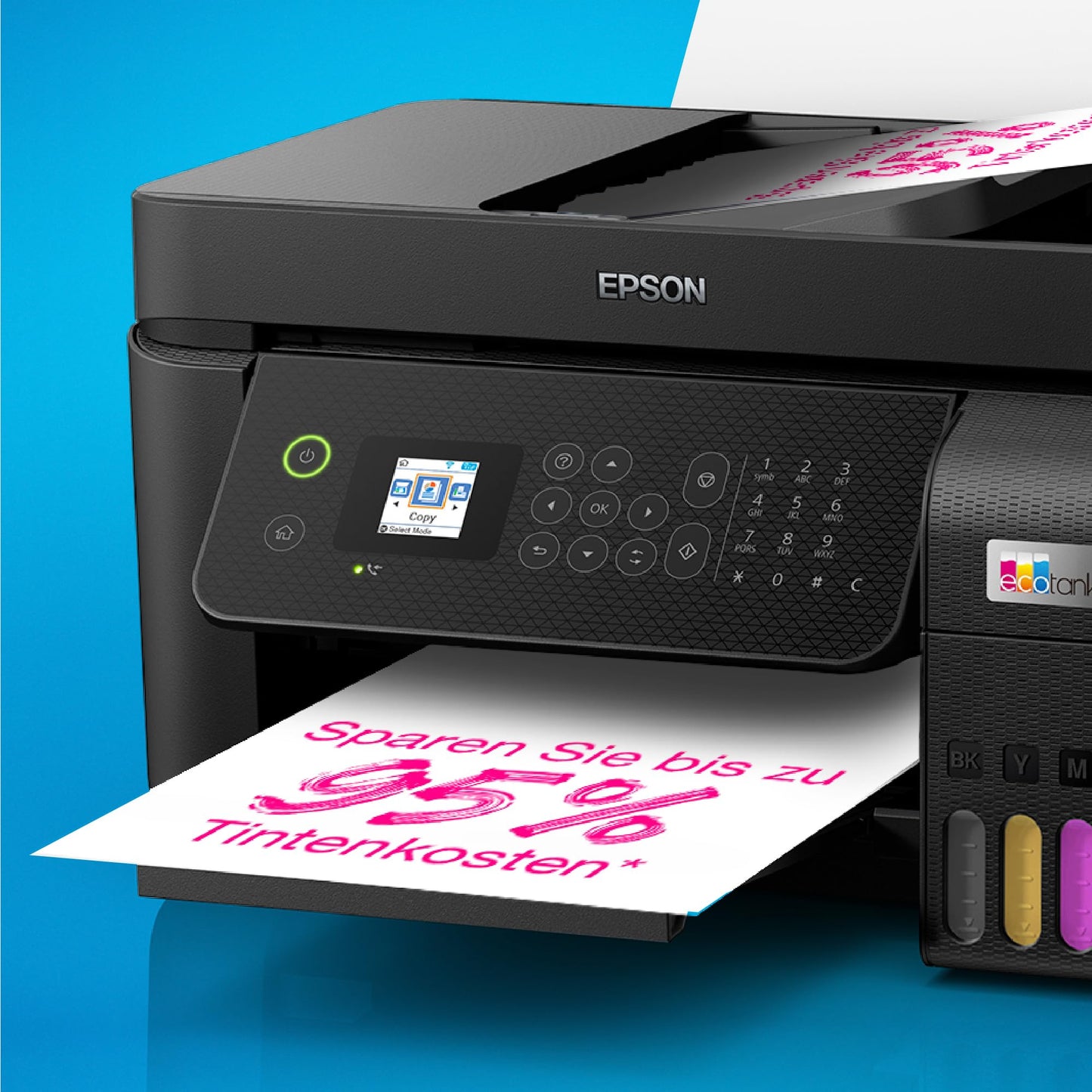 Epson EcoTank ET-4800 ink tank printer | for Home & Small Offices | WiFi & Ethernet| A4 | Print, Copy, Scan, Fax | 3.7cm LCD display screen | ADF | Includes ink for up to 3 years