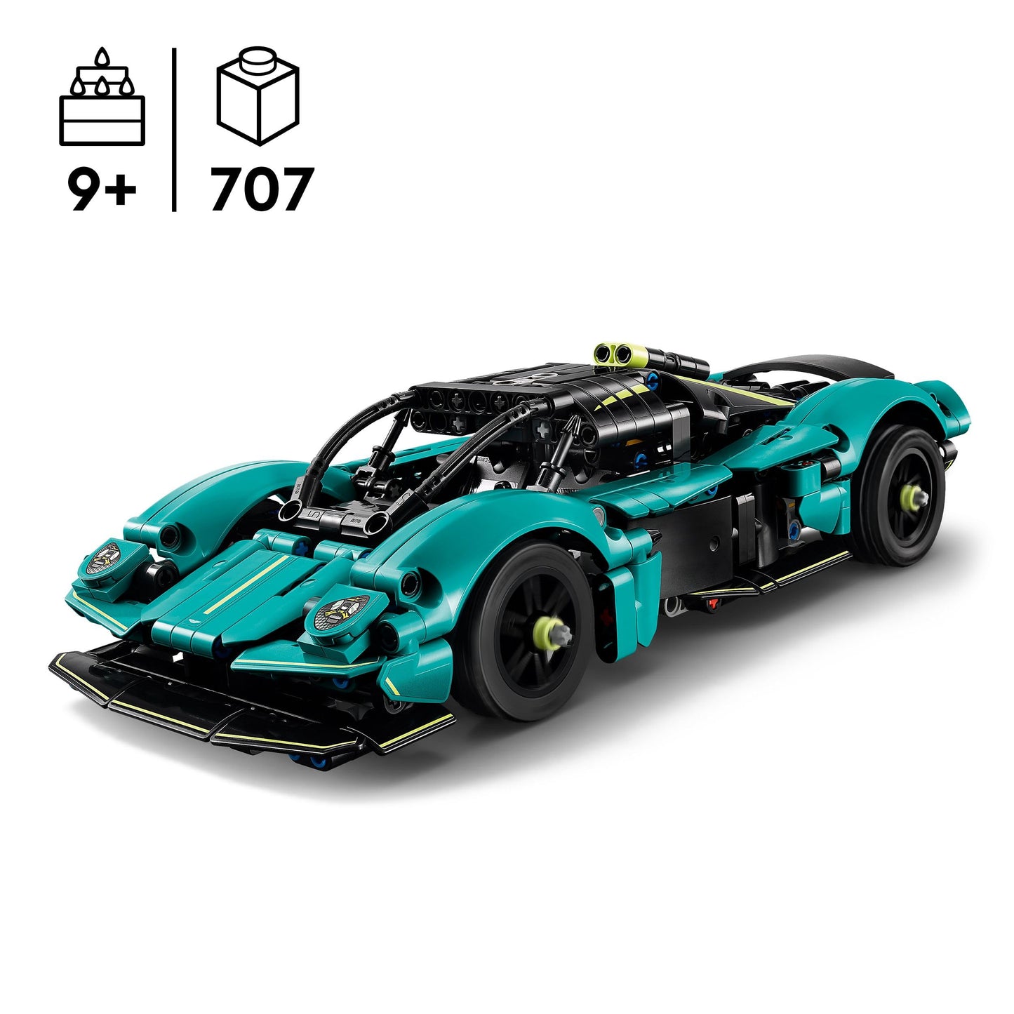 LEGO Technic Aston Martin Valkyrie racing car toy - model building set with V12 engine and opening wing doors - collector's gift for boys and girls aged 9 and up - 42208