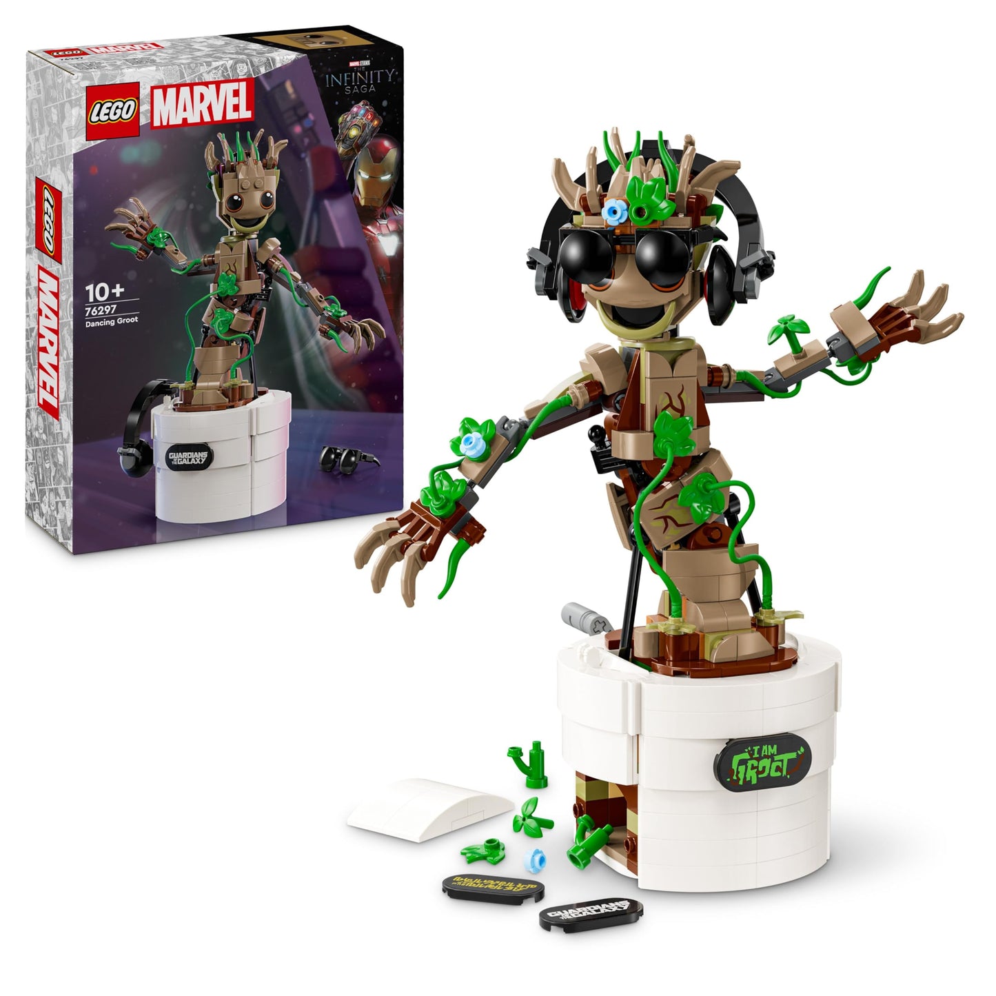 LEGO | Marvel Dancing Groot - Animated Minifigure of a Character from Guardians of the Galaxy - Interactive Playset - Creative Toy - Superhero Gift for Boys and Girls - 76297