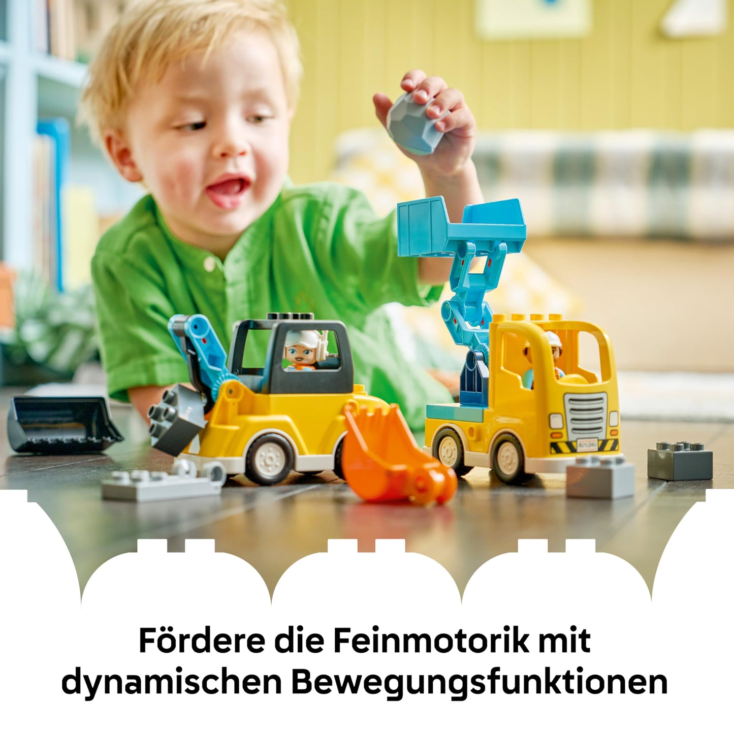 LEGO DUPLO 3-in-1 construction vehicles - educational Montessori toy for toddlers with truck, excavator and wheel loader - birthday gift for boys and girls aged 2 and up - 10475
