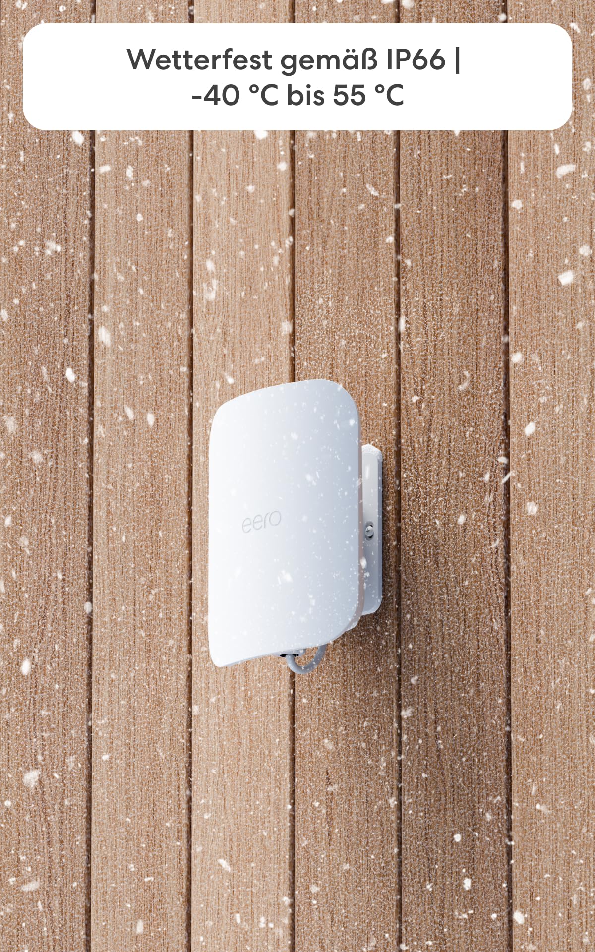 Amazon eero Outdoor 7 dual-band mesh WiFi router (latest generation), IP66 weatherproof, coverage up to 1,390 m² outdoors, 1-pack, 30W PoE+ adapter included - SN10001