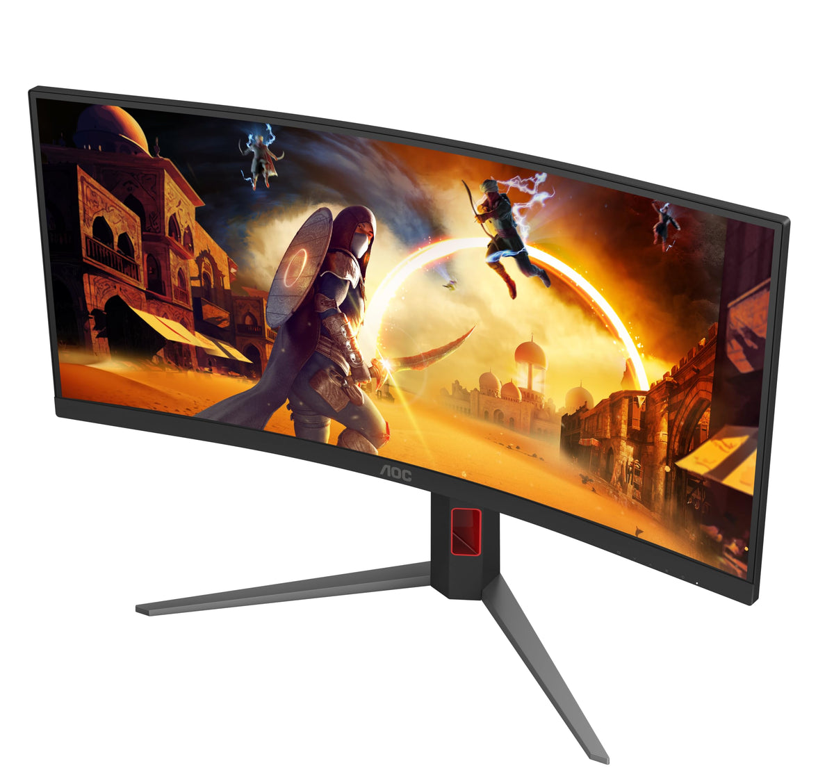 AOC CU34G4AD 34-inch Curved, UW-QHD Gaming Monitor, 180Hz, Fast VA Panel, 1ms GtG, Adaptive Sync, HDR10, FreeSync Premium, Height Adjustable, (3440x1440 HDMI 2X 2.0 DP 1x 1.4) Black