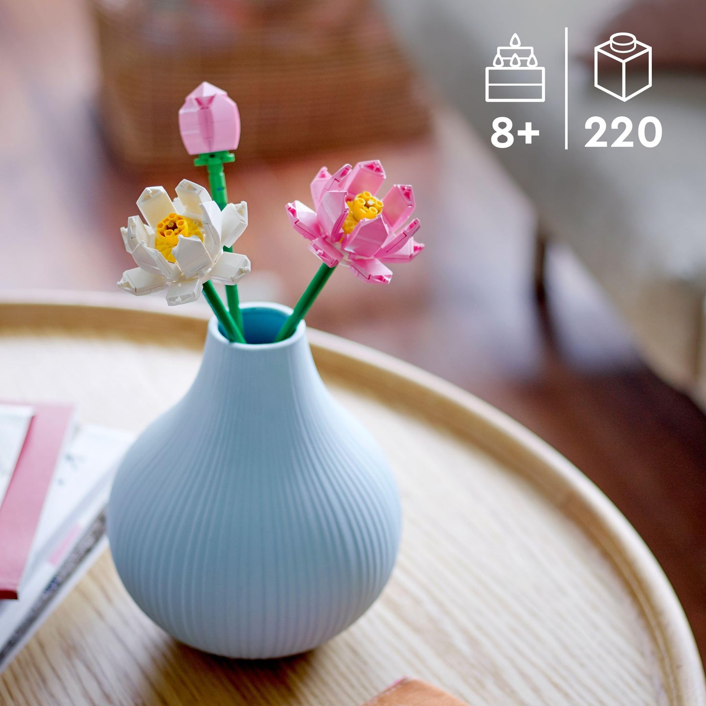 LEGO Botanicals Lotus Flowers - Faux Flower Bouquet Building Set for 8+ Year Old Girls and Teens - Bedroom Decoration or Desk Decor - DIY Birthday Gift Idea - 40647