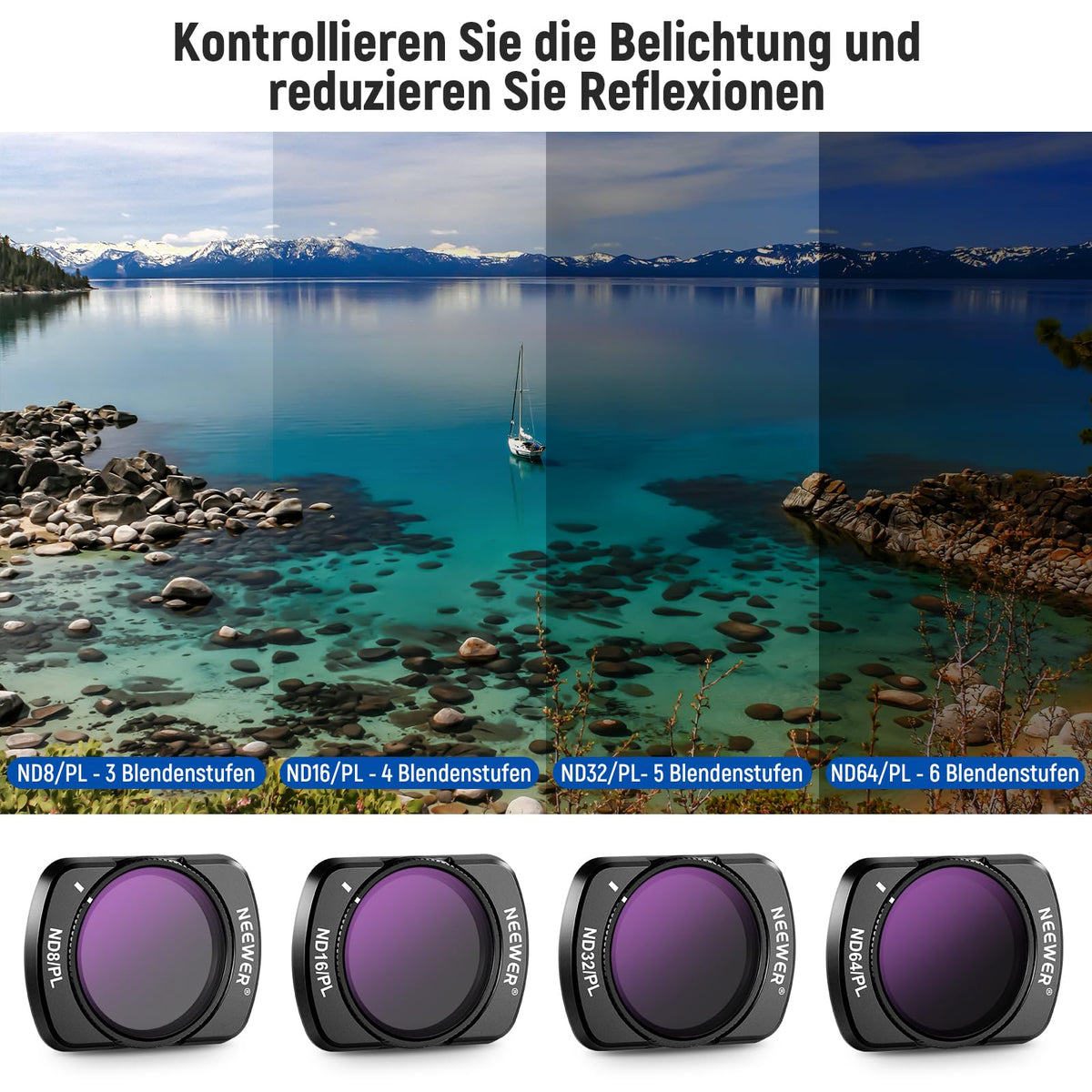 NEEWER 14 Pack set de filtre ND magnetice, compatibil cu DJI Osmo Pocket 3 & 4 / Xtra Muse, CPL, ND8/16/32/64/128/256/1000, ND8/PL, ND16/PL, ND32/PL, ND64/PL, Black Diffusion 1/4, filtru de efect LPR - FL-N58