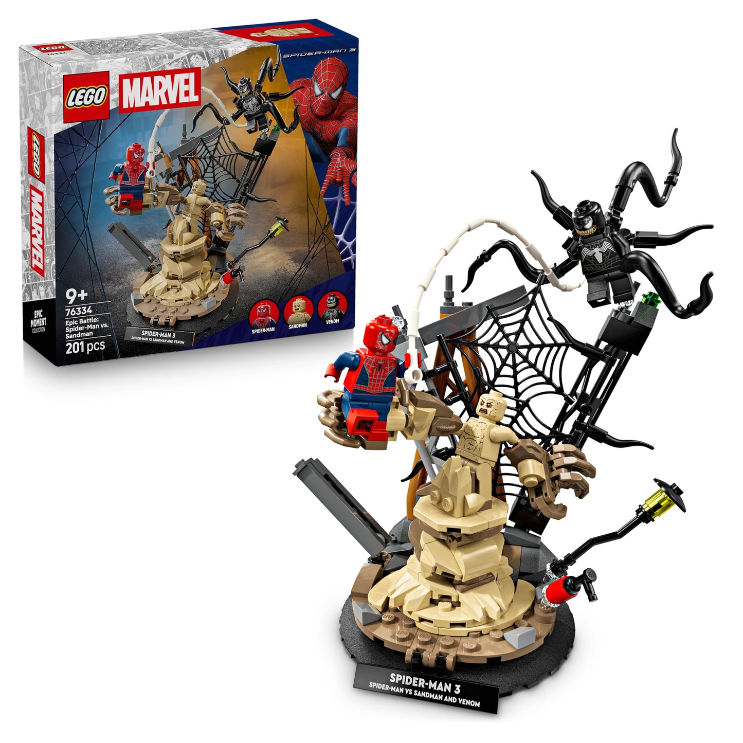 LEGO | Marvel Big Showdown: Spider-Man vs. Sandman - Spiderman toy with 3 minifigures - Spider Man, Venom and Sandma - children's gift for boys aged 9 and up, girls and fans - 76334