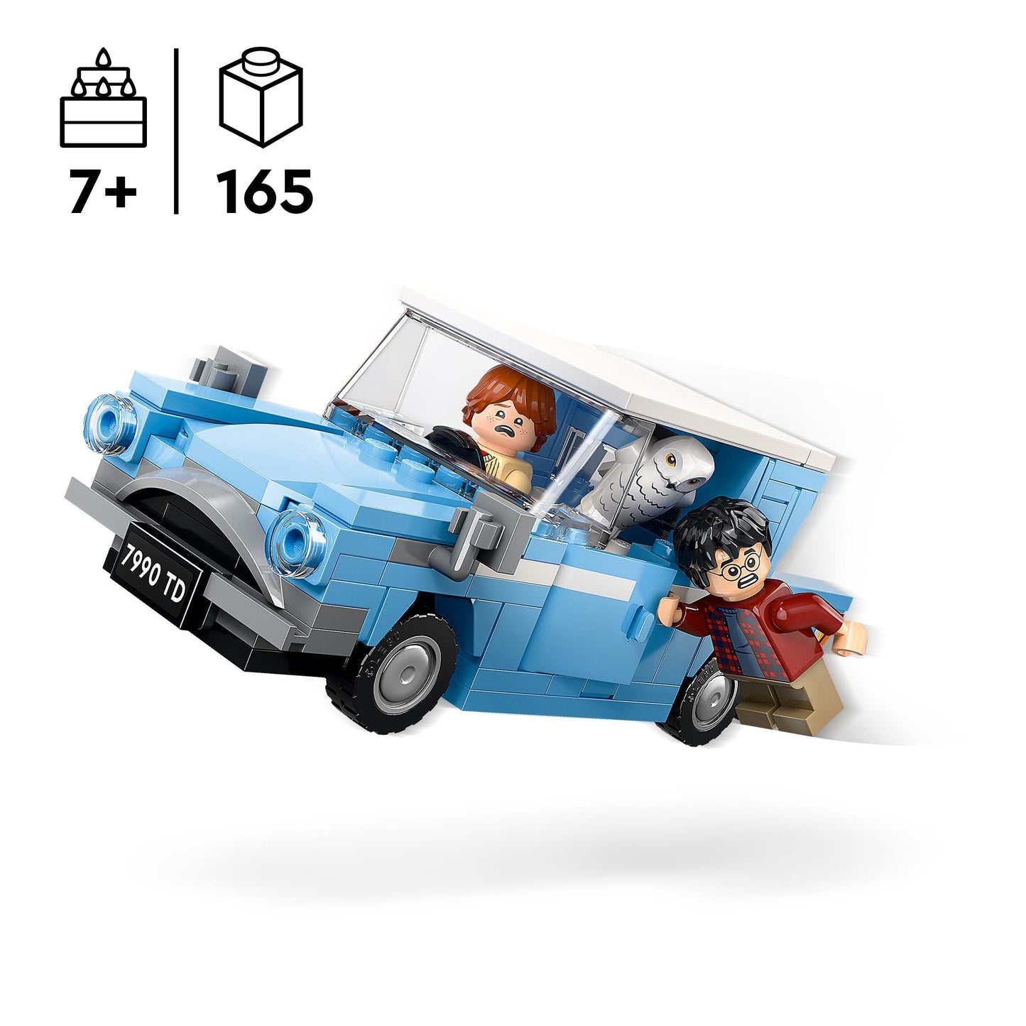 LEGO Harry Potter Flying Ford Anglia, buildable toy car for children, gift for boys, girls and all fans aged 7 and over, set with 2 mini figures including Ron Weasley for role play 76424