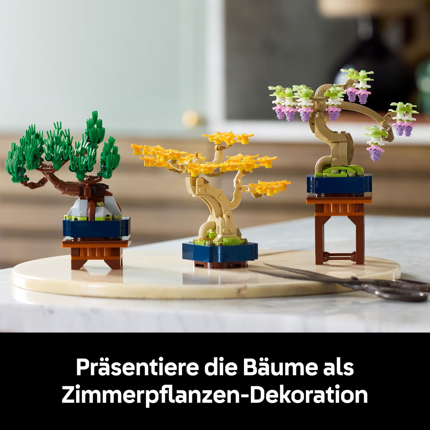 LEGO Botanicals Mini Bonsais - Bonsai for building and displaying - Artificial flowers DIY decoration - Ginkgo, black pine & wisteria artificial plants - Gift for adults - 10373