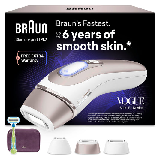 Braun Smart IPL Hair Removal Devices Skin i·expert 7, PL7263, Rosegold