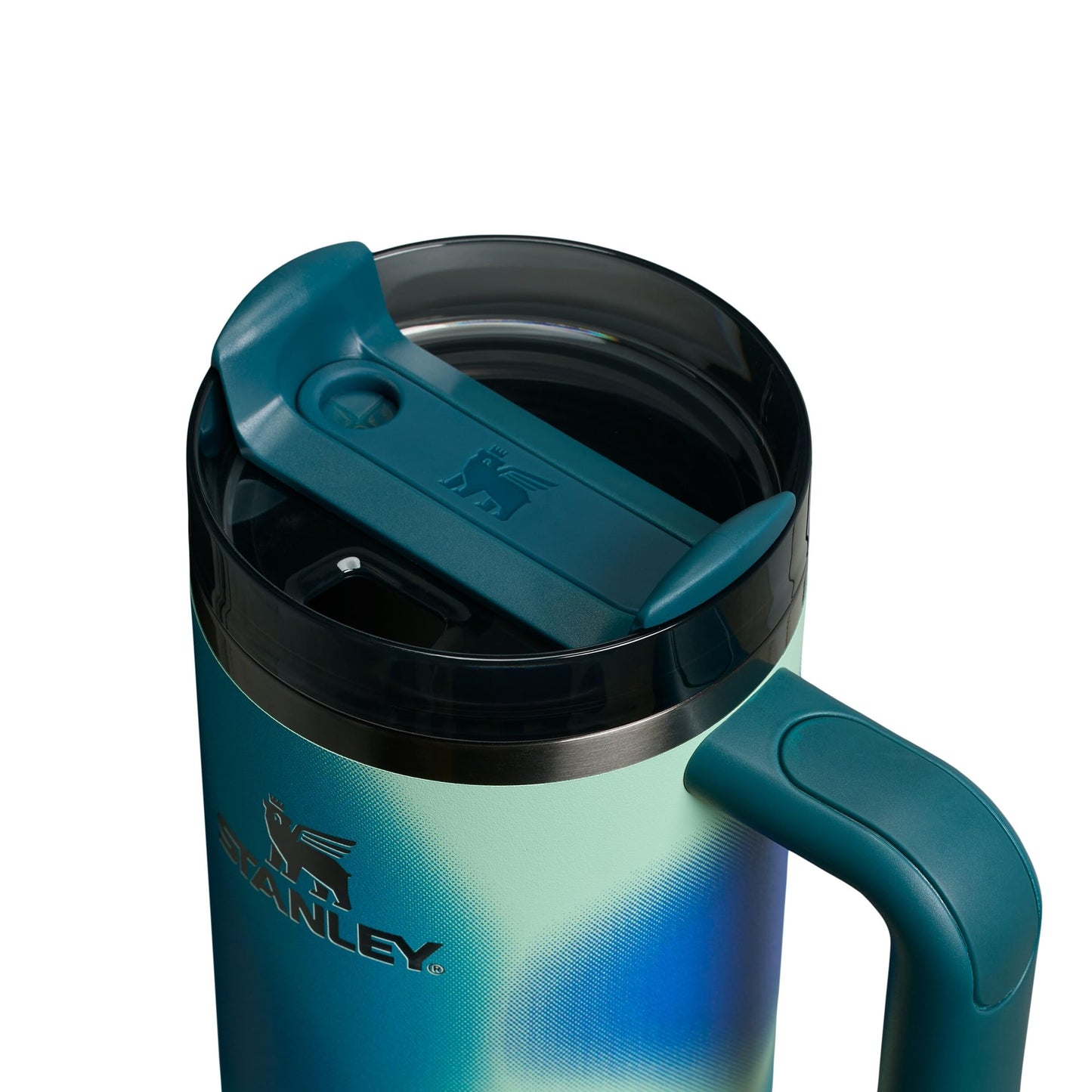 STANLEY 1913 Quencher H2.0 Flowstate Drinking Bottle with Straw 0.89L - Thermo Mug Cools for 9 Hours - 40 Hours Ice Cooled - Thermos Bottle BPA Free - Stainless Steel Drinking Cup - Coastal Teal Motion - 100000115534