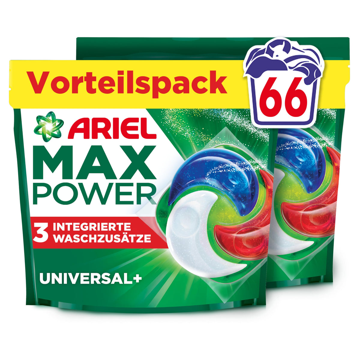 Ariel Max Power Pods Universal+ Detergent, 66 spălări - 8006530231169