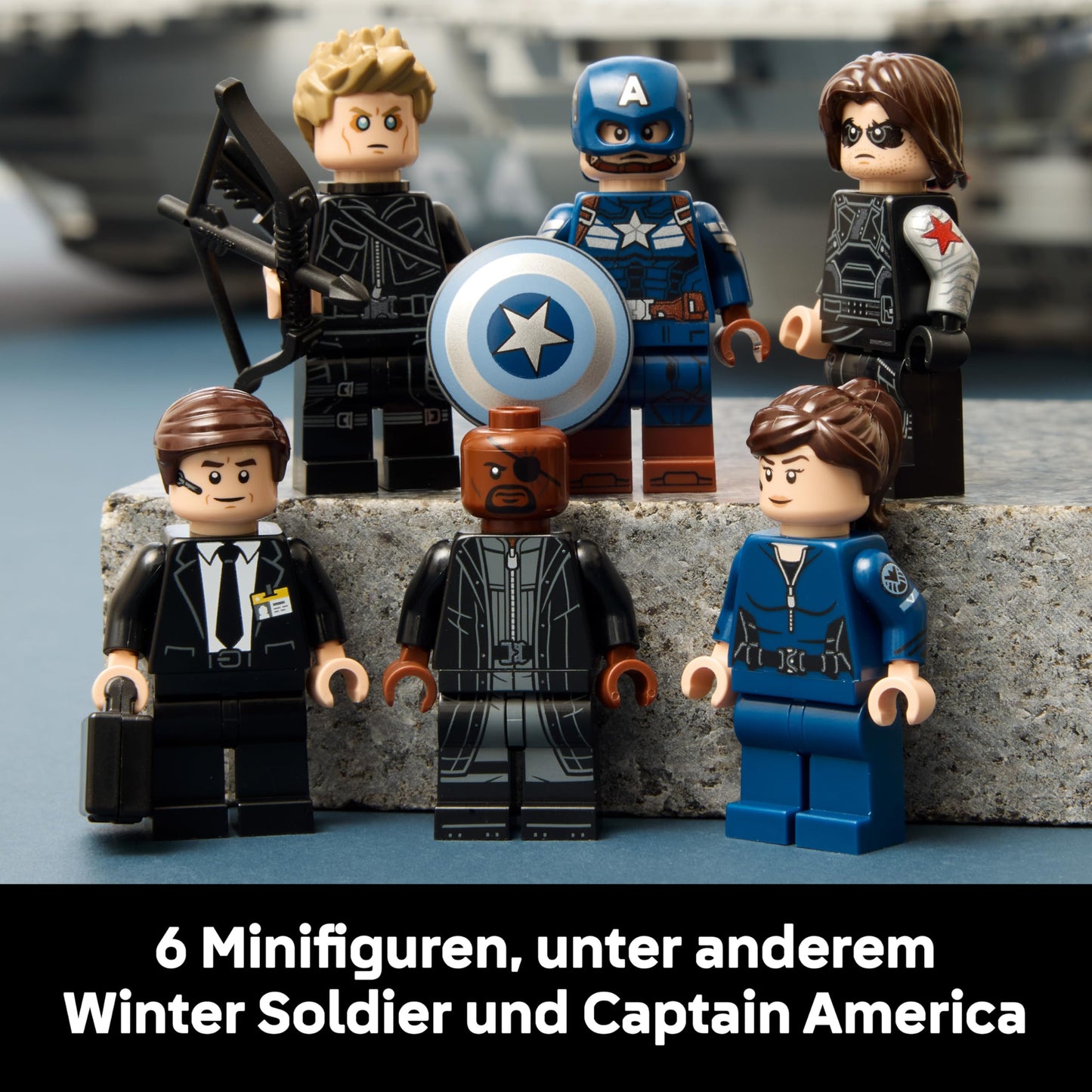 LEGO ǀ Marvel S.H.I.E.L.D. Helicarrier - aircraft carrier model building for adults - 6 minifigures incl. Captain America & Nick Fury - DIY shelf decoration - Avengers gift for fans - 76354