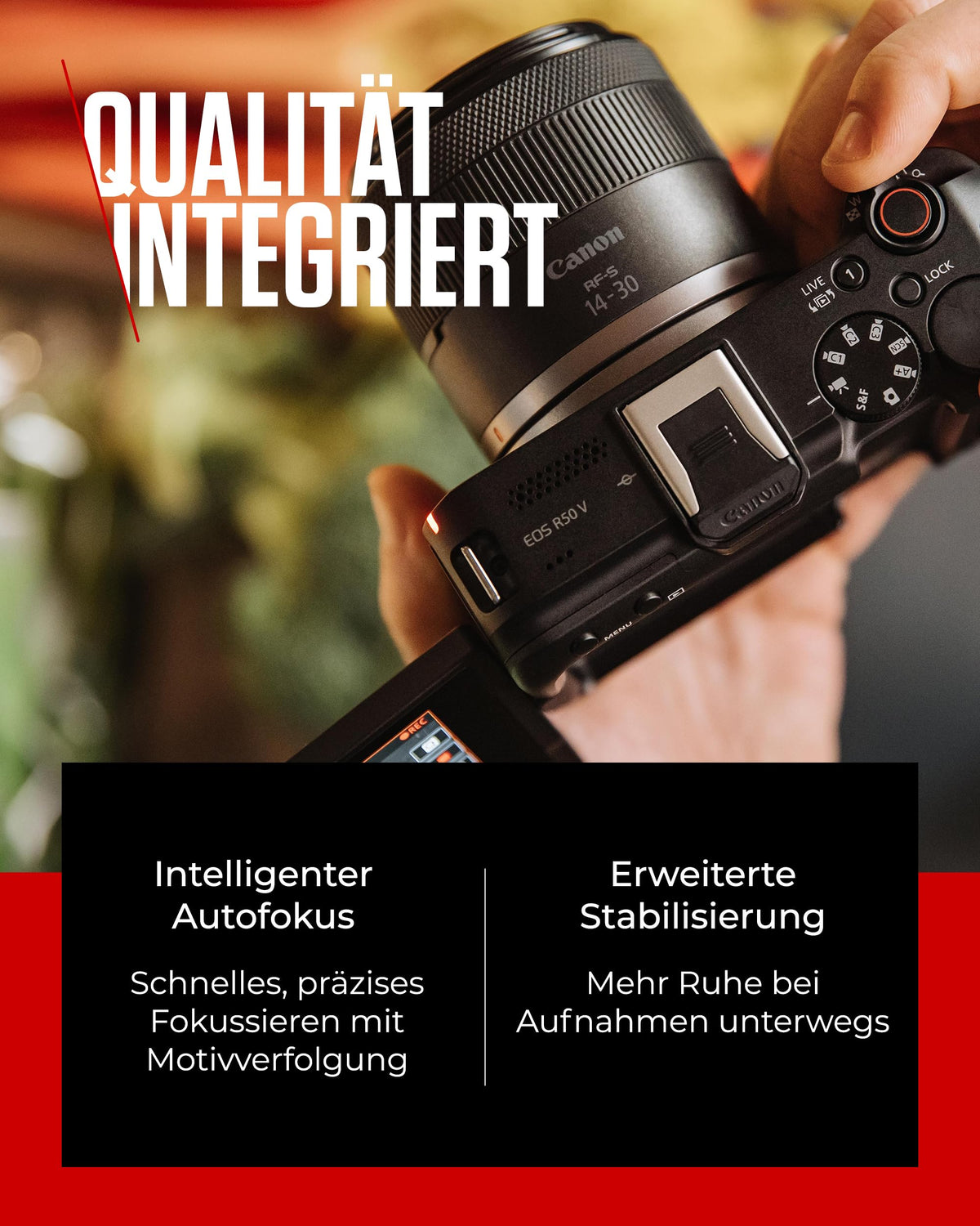Canon EOS R50 V – Vlog camera (body) compatible with RF lenses | Content creator equipment for vlogging & travel | Bluetooth-enabled - R50V