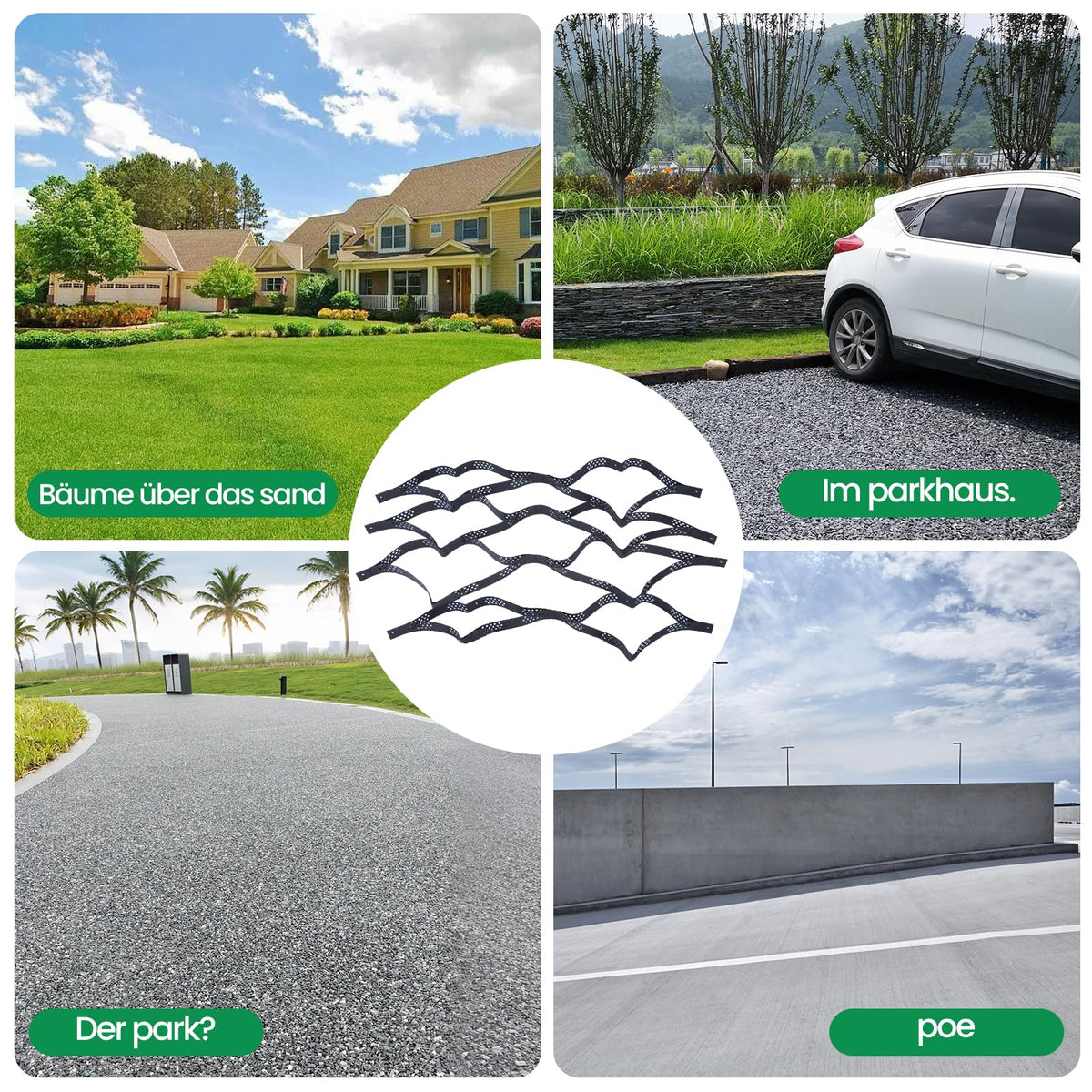 5.1 cm thick gravel grid, 8 m x 1.3 m, robust ground reinforcement grid, flexible and tensile, gravel driveway, stabilization for parking lot, terrace, grass, soil, slopes, garden (8 x 1.3 m) - mt007
