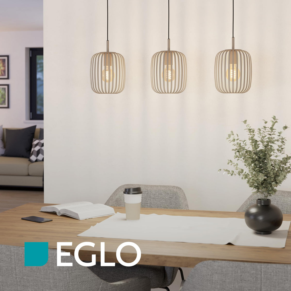 EGLO Pendant Lamp Romazzina, Dining Table 3-Light Pendant - 900497