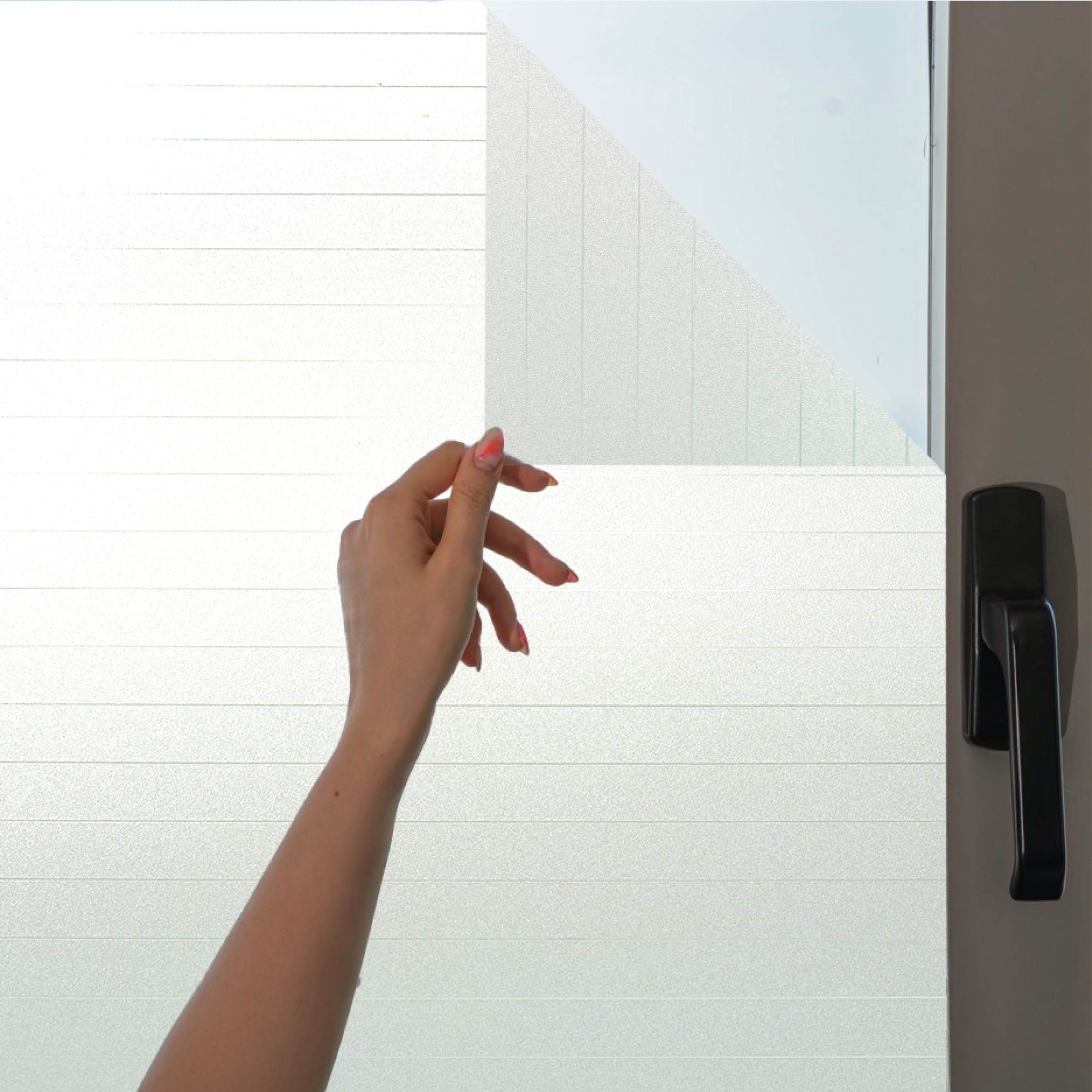 MARAPON window film opaque from the outside with pinstripes 1.18x2 m privacy film window with static adhesion, frosted glass film for privacy protection windows, film window privacy protection striped - M11820-NSTR