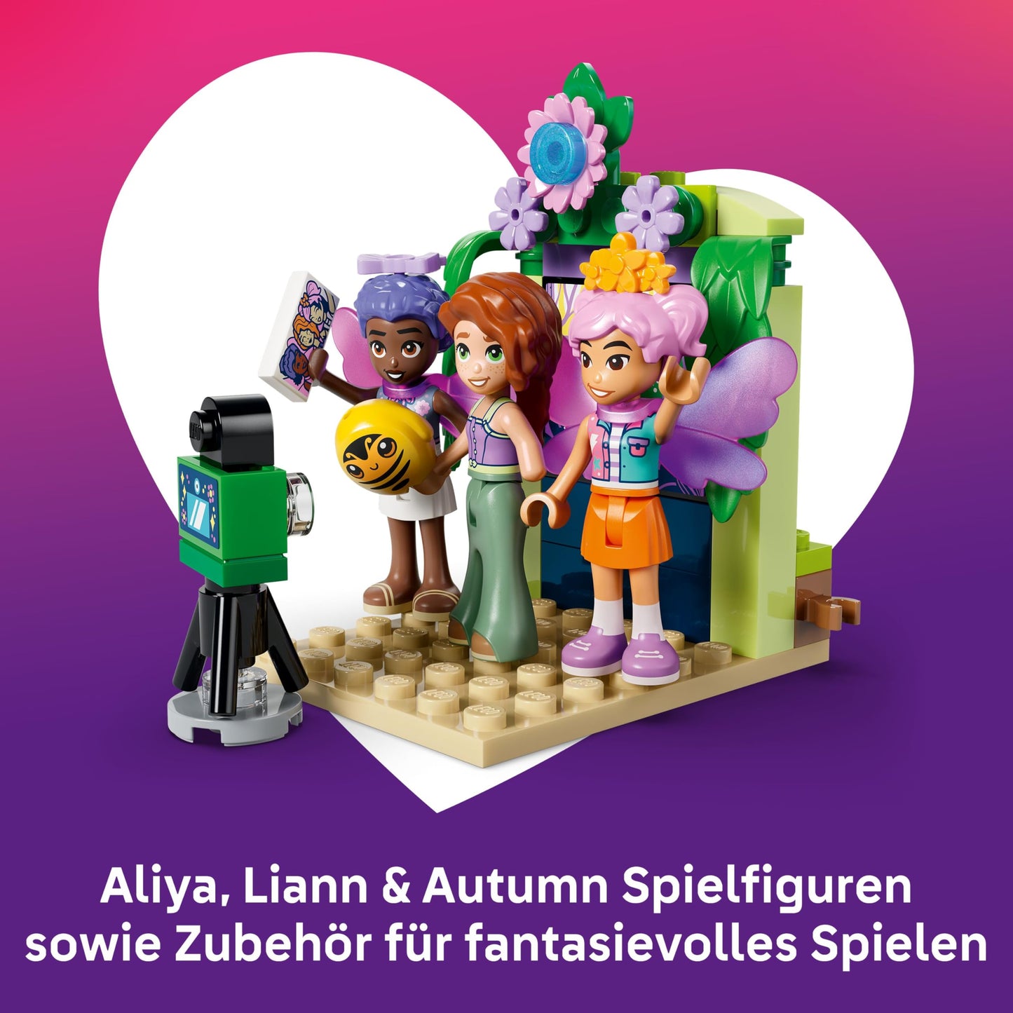 LEGO Friends fairy cup carousel with flower decoration - toy with 3 minifigures, photo booth & accessories - children's room decoration - gift idea for girls aged 7 and over - 42702