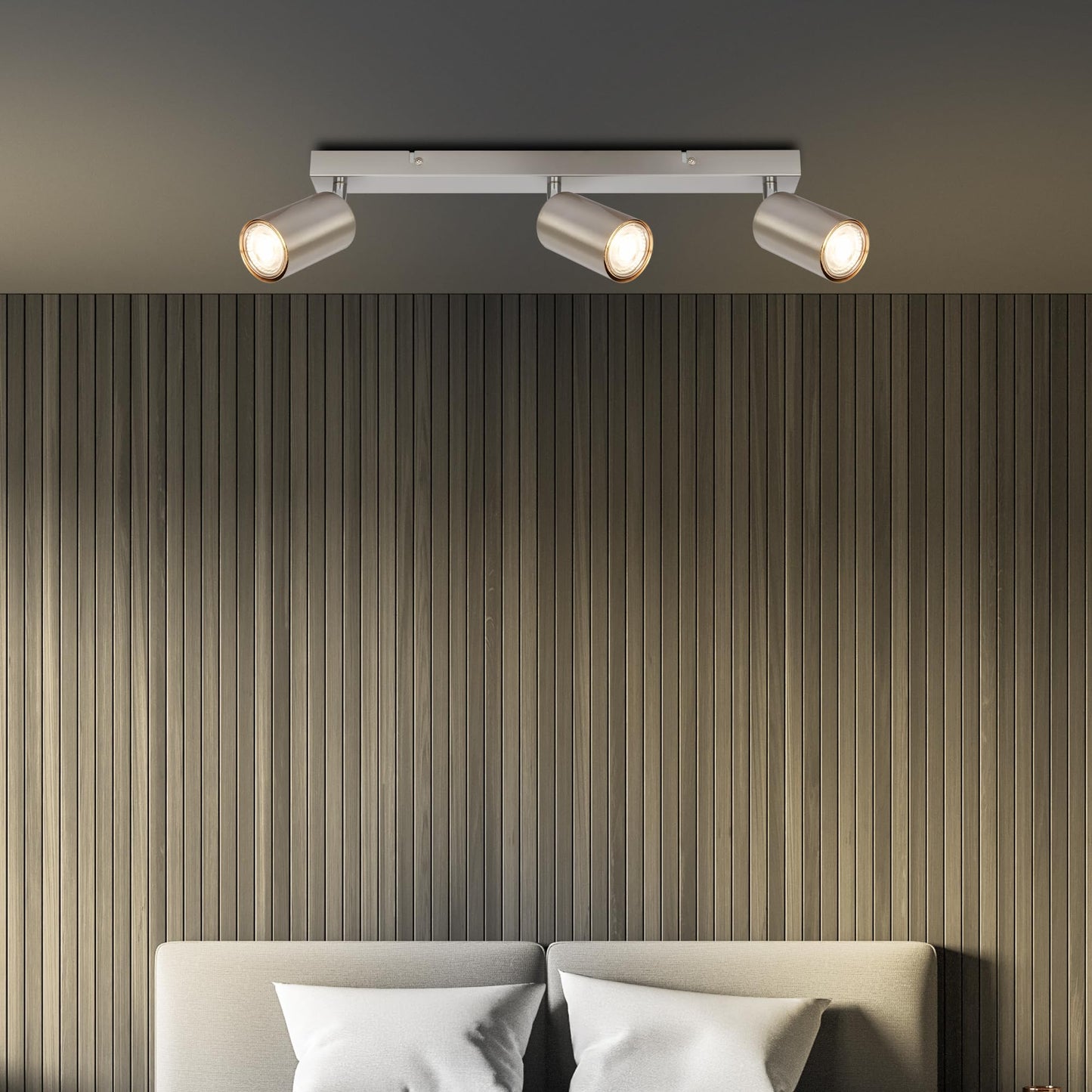 BRILONER - Ceiling lamp swiveling, GU10 socket, max. 9 W, ceiling light, lamp, living room lamp, bedroom lamp, kitchen lamp, ceiling spotlight, ceiling lighting, 44 cm, matt nickel - 2172032