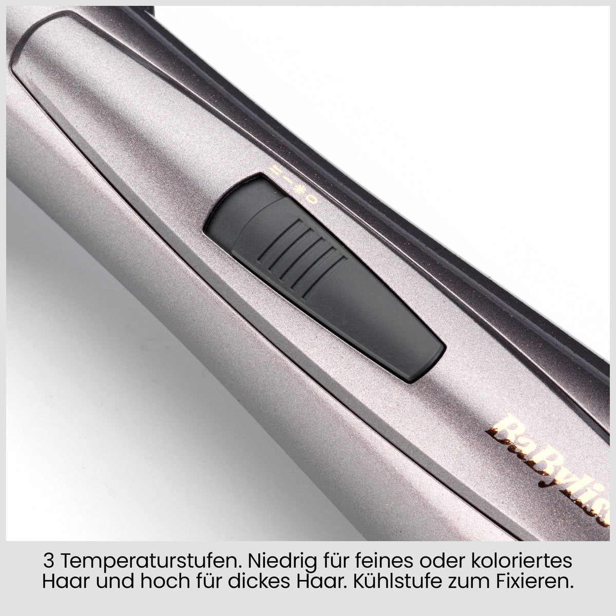 BaByliss Air Style 1000 – All-in-One Hot Air Brush, Volumizer, Straightening Brush, and Curling Iron, Ion Technology for Anti-Frizz, 4 Attachments, Copper/Grey, AS136E