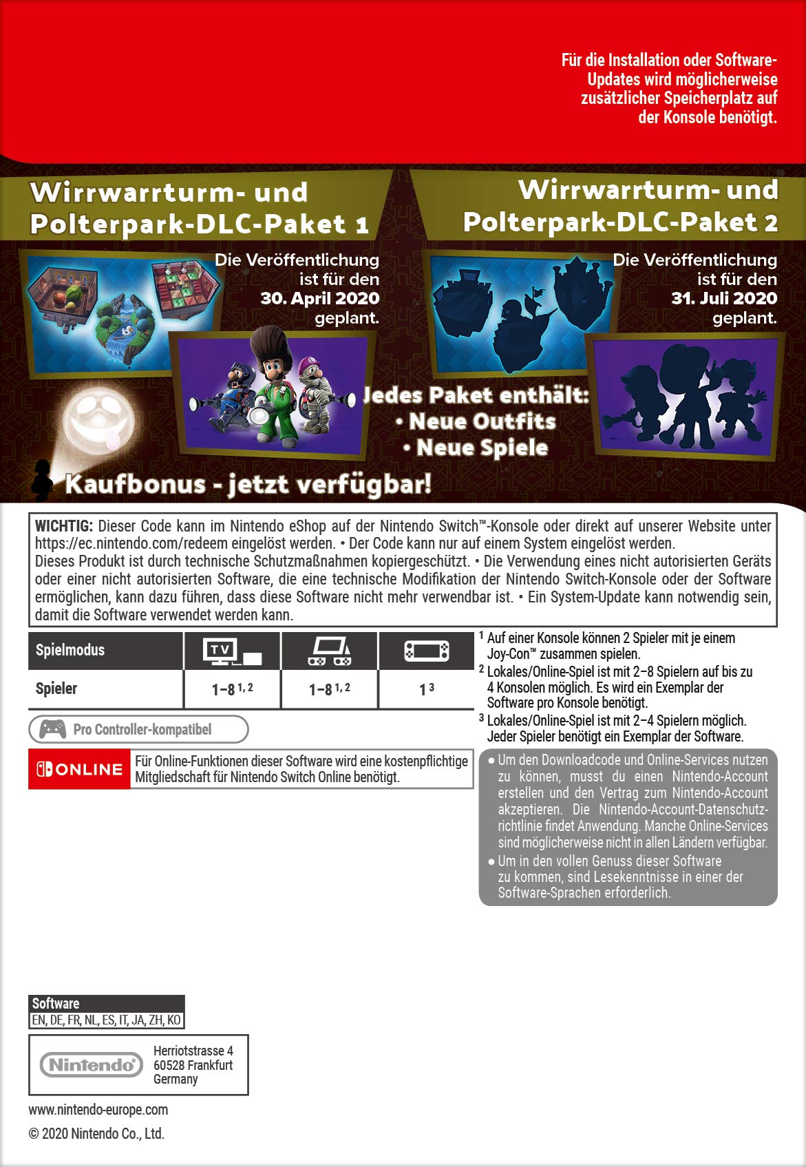 Luigi's Mansion 3 - Multiplayer Pack | Nintendo Switch - Download Code - 10002017-2