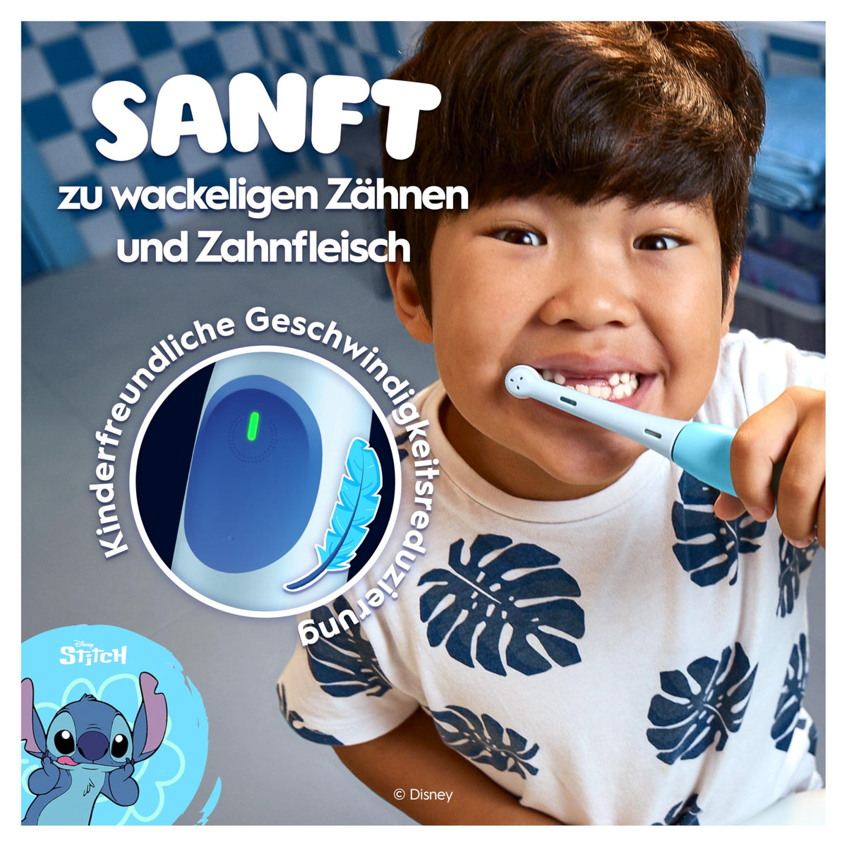 Oral-B iO Kids 6 Plus Disney Stitch Electric Toothbrush for Kids, Blue - 8700216932660
