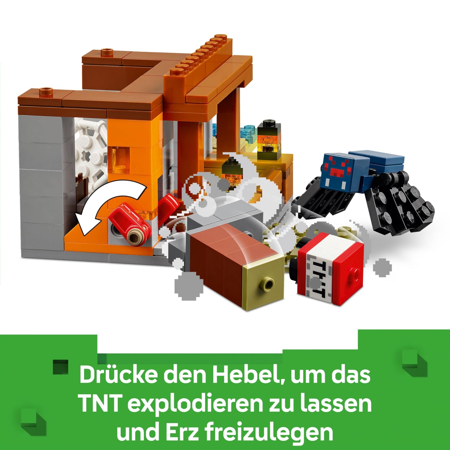 LEGO Minecraft The Expedition to the Armadillo Mine - Interactive Gamer Toy with Cave Spider and Wolf Figures - TNT Function - Gaming Gift for Boys and Girls Ages 8 and Up - 21269