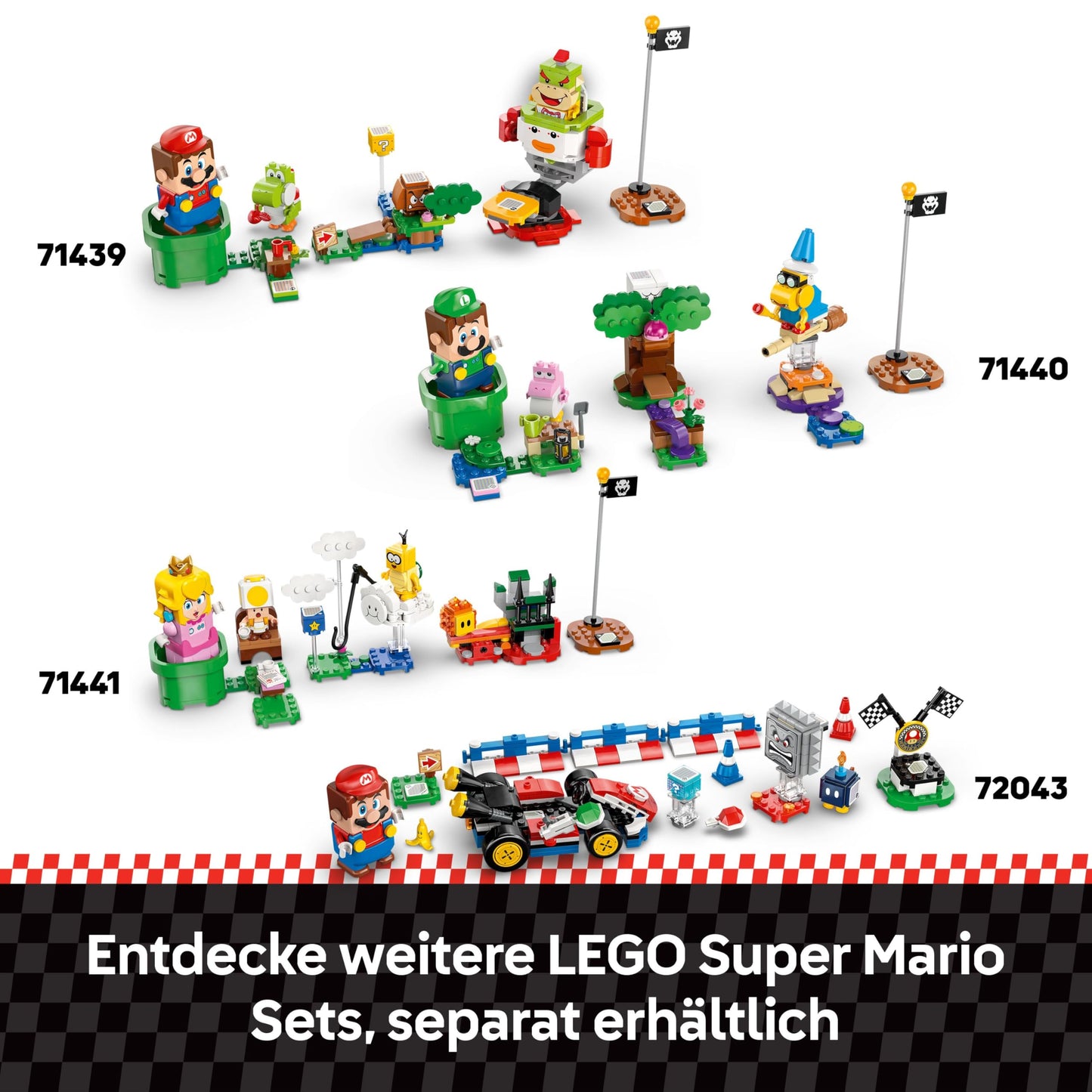 LEGO Super Mario: Mario Kart - Bowser's Castle - Interactive toy with 2 cars and 4 figures with Yoshi - Creative playset for children - Gamer gift for boys and girls aged 9 and up - 72039