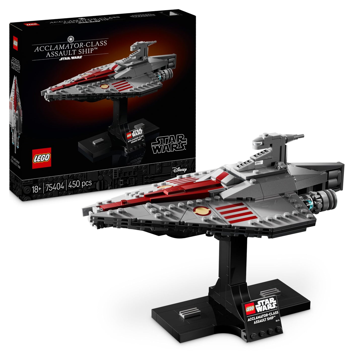 LEGO Star Wars 75404 Acclamator Class Assault Ship from Attack of the Clones - Starship to collect, build and display - Fantasy building set - Gift for adult and young fans