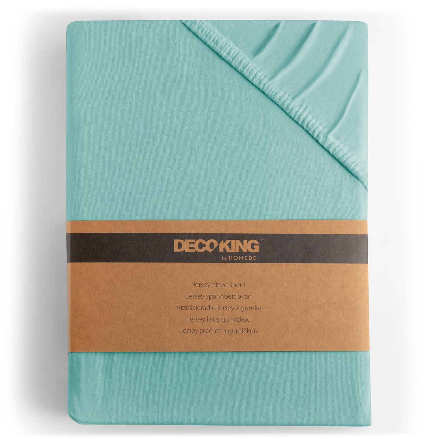 DecoKing fitted sheets 200x220 220x240 cm 100% combed cotton light turquoise fitted sheets jersey box spring bed Amber 200 x 220 220 x 240