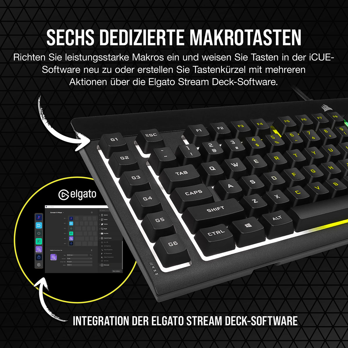 Corsair K55 RGB PRO wired gaming keyboard, black - CH-9226765-DE