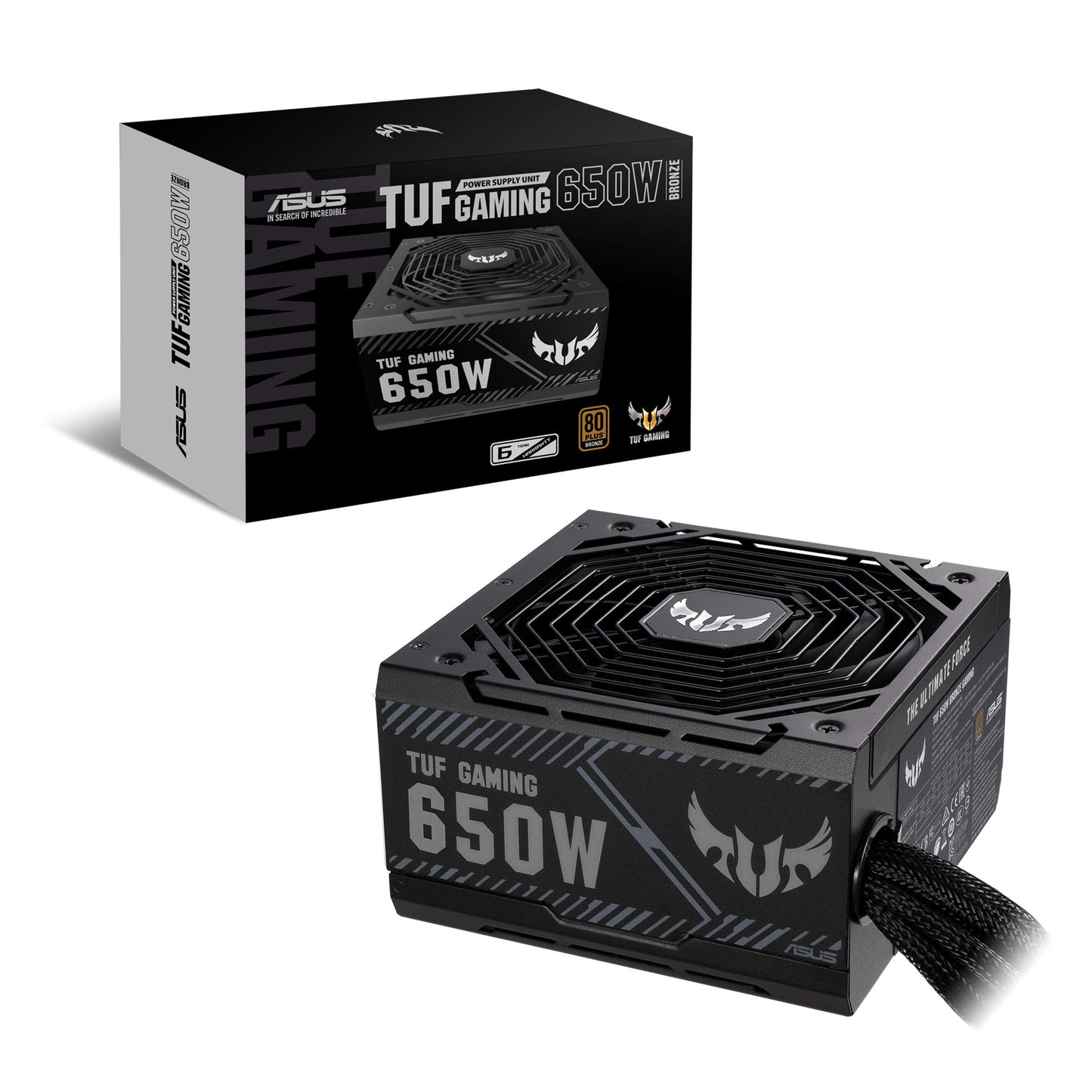 ASUS TUF Gaming 650W power supply (80 Plus Bronze, 0db technology, 80cm 8-pin CPU connector, black) - 90YE00D1-B0NA00