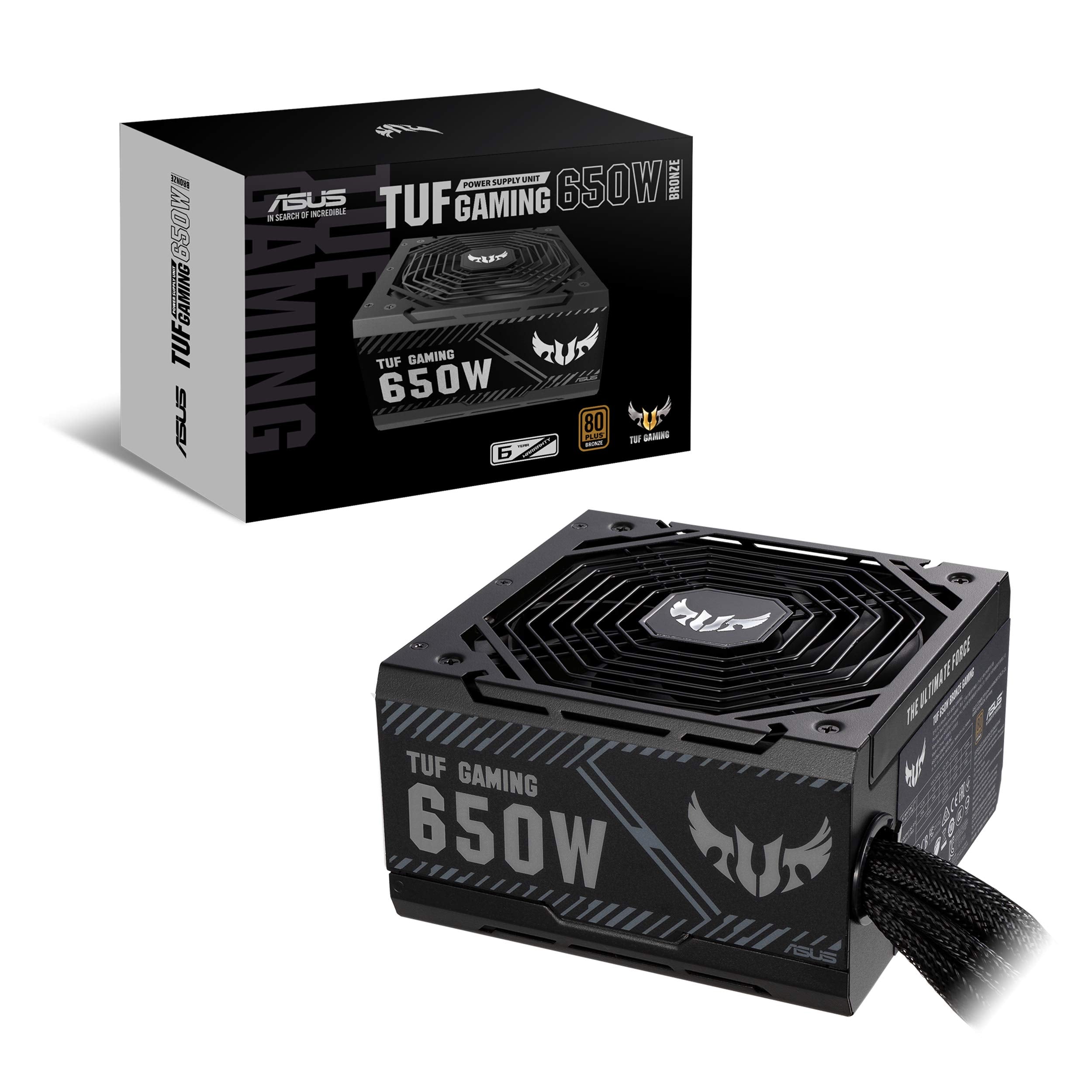 ASUS TUF Gaming 650W power supply (80 Plus Bronze, 0db technology, 80cm 8-pin CPU connector, black) - 90YE00D1-B0NA00