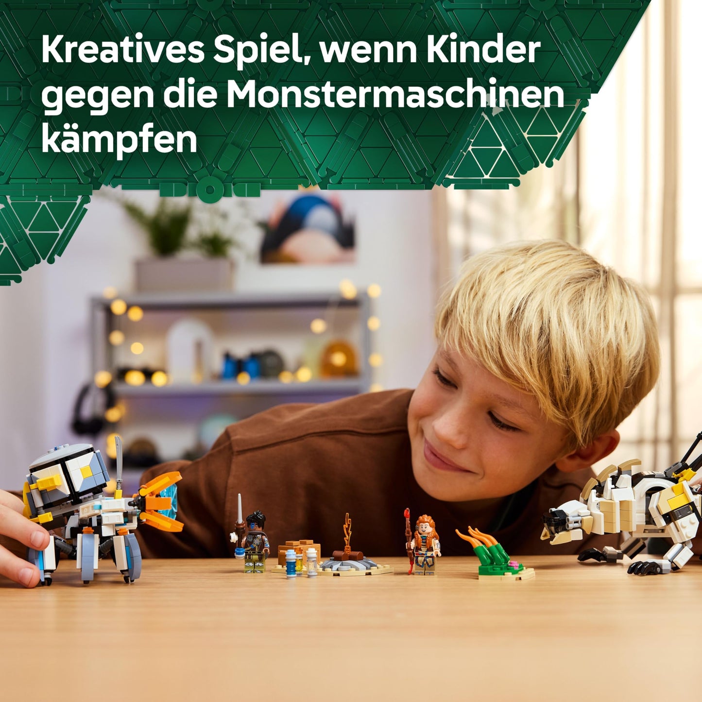 LEGO Horizon Adventures Aloy and Varl vs. Panzerwanderer and Sawtooth, toy with monster machines and minifigures, collectible playset for video game fans, boys and girls aged 9 and up 77037
