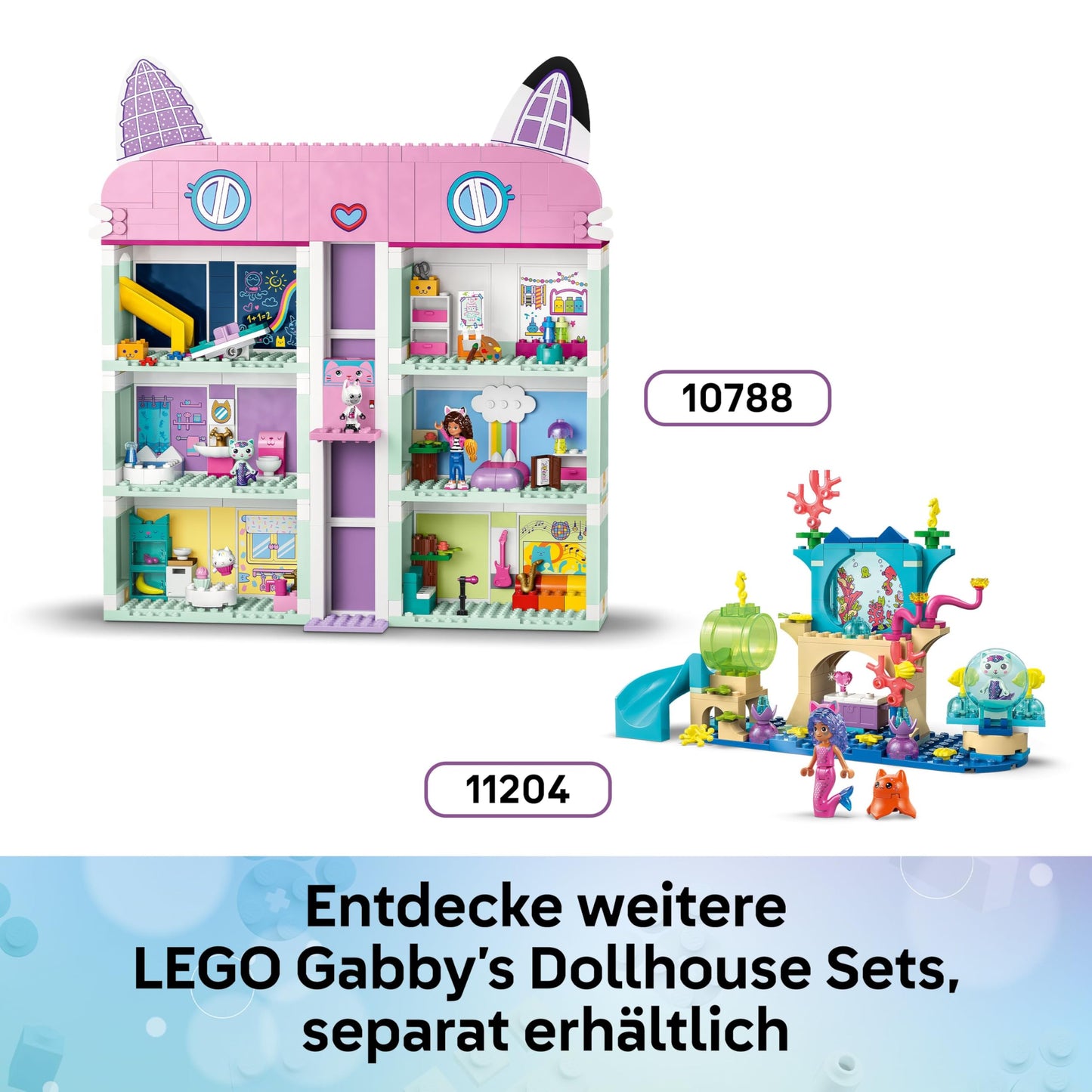 LEGO Gabby's dollhouse - icing mountains and kitten garden - playset with minifigure, panda paw and kitty fairy - doll incl. accessories - gift for girls aged 4 and up & film fans - 11205