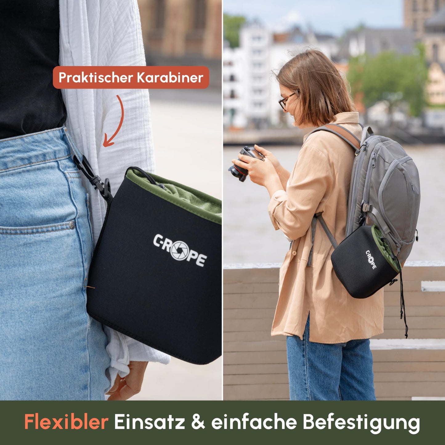 C-Rope Neoprene Camera Bag, Neoprene Bag with Fleece Lining, Water Resistant Camera Accessories - Size S - CRP-CNB-S-BLK-2
