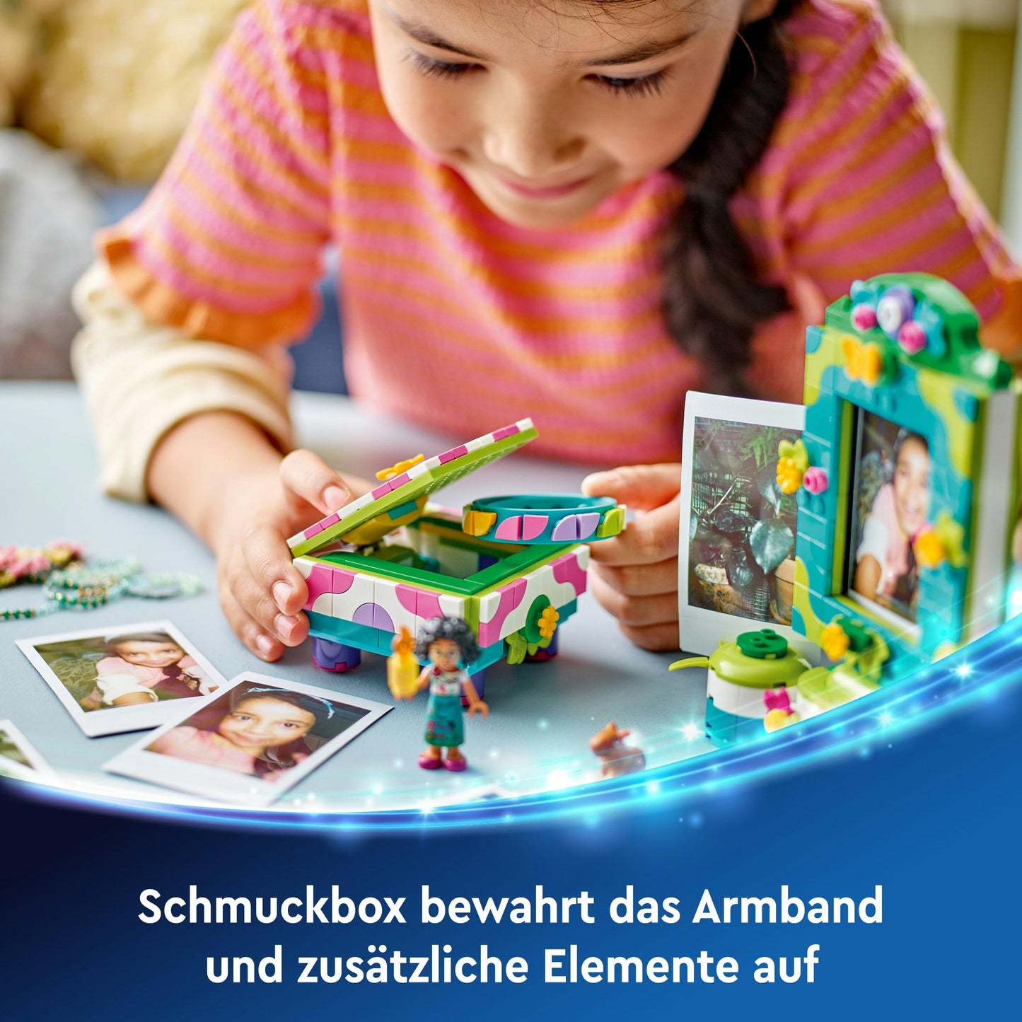 LEGO ǀ Disney Encanto Mirabels photo frame and jewelry box, building set for children with toy bracelet and the Mirabel Madrigal toy figure, gift for girls and boys aged 6 and over 43239