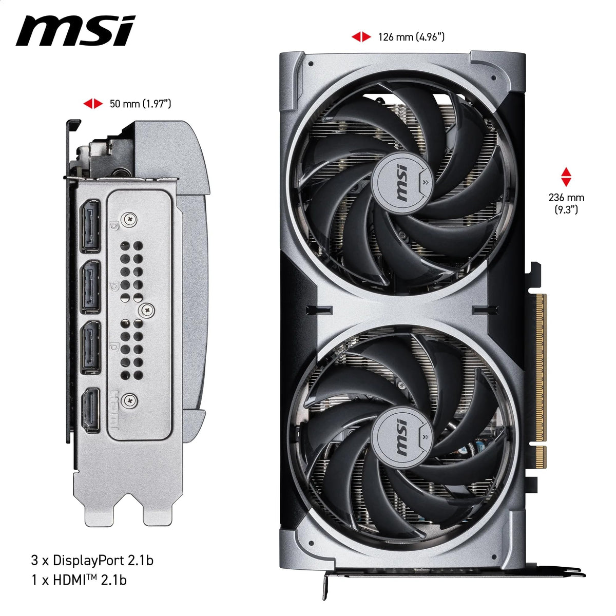 MSI GeForce RTX 5070 12G Ventus 2X OC - Placă grafică de gaming - V532-003R