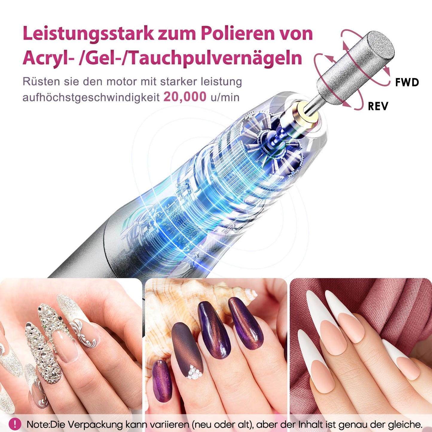COSLUS C20 Wireless Electric Nail Cutter, Professional 11 in 1 Set - C20(BK-A08)