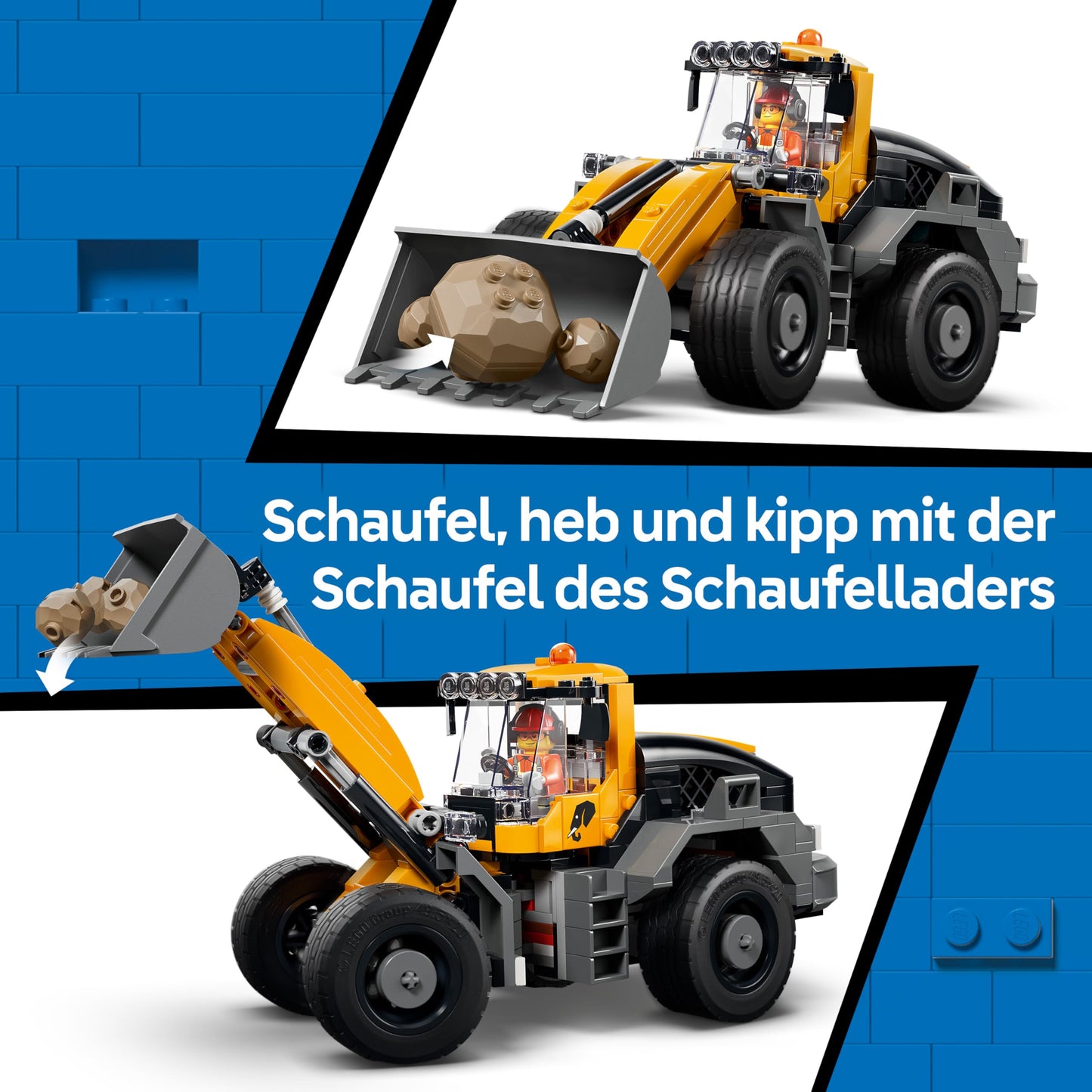 LEGO City Dump Truck and Shovel Loader Toys - Construction Site Vehicles with Working Functions and 3 Minifigures - STEM Birthday Gift for Boys Ages 8 and Up - 60494