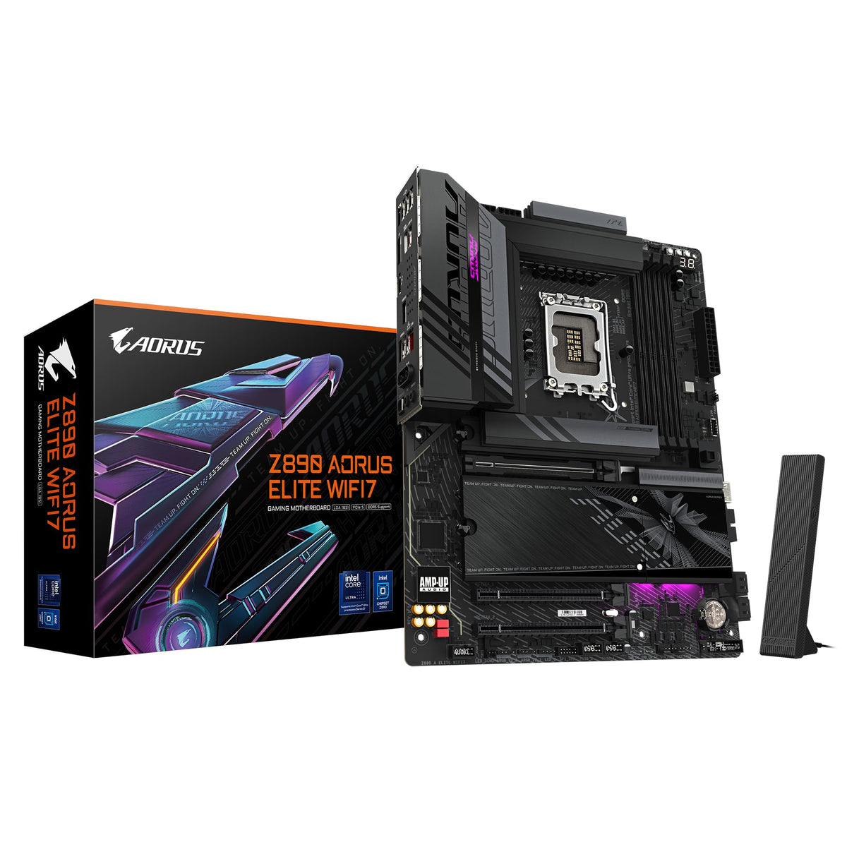 Placa de bază GIGABYTE Z890 AORUS Elite WIFI7 - Suportă procesoare Intel Core Ultra (Seria 2), VRM cu 16+1+2 faze, până la 8800MHz DDR5 (OC), 1xPCIe 5.0 + 3xPCIe 4.0, Wi-Fi 7, LAN 2.5GbE, Thunderbolt 4