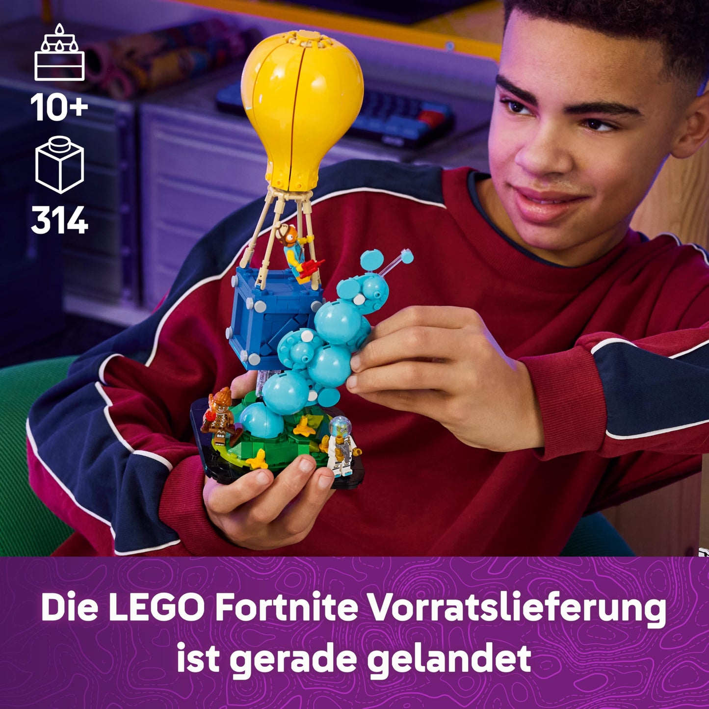LEGO Fortnite stock delivery - toy with minifigures fish sticks, Leviathan & gingerbread gunner, accessories including sipping juice - gaming decoration - gift for boys, girls aged 10 and over - 77080