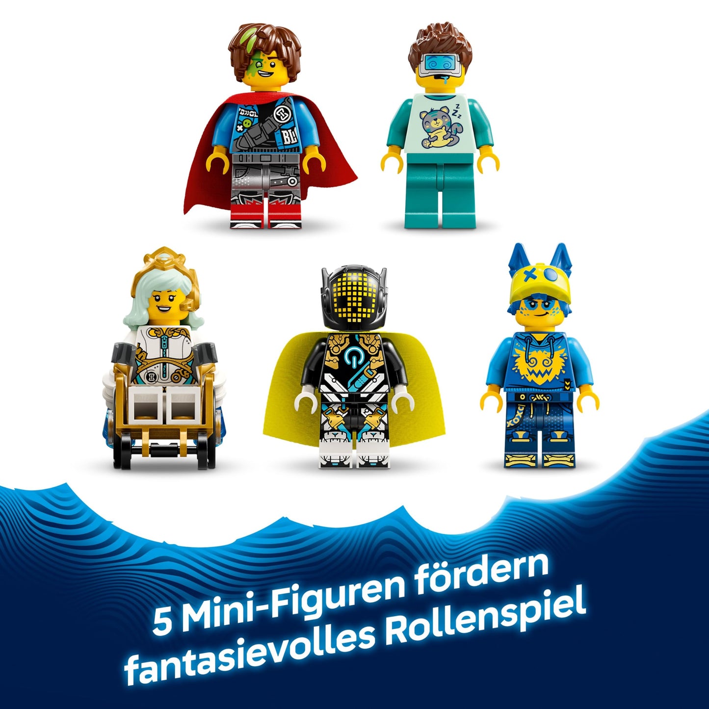 LEGO DREAMZzz Nightmare Shark Submarine - Modular set with 2 building options, 2 removable aircraft and 5 minifigures, including Mateo and Astrid - Gift for girls and boys aged 9 and up - 71500