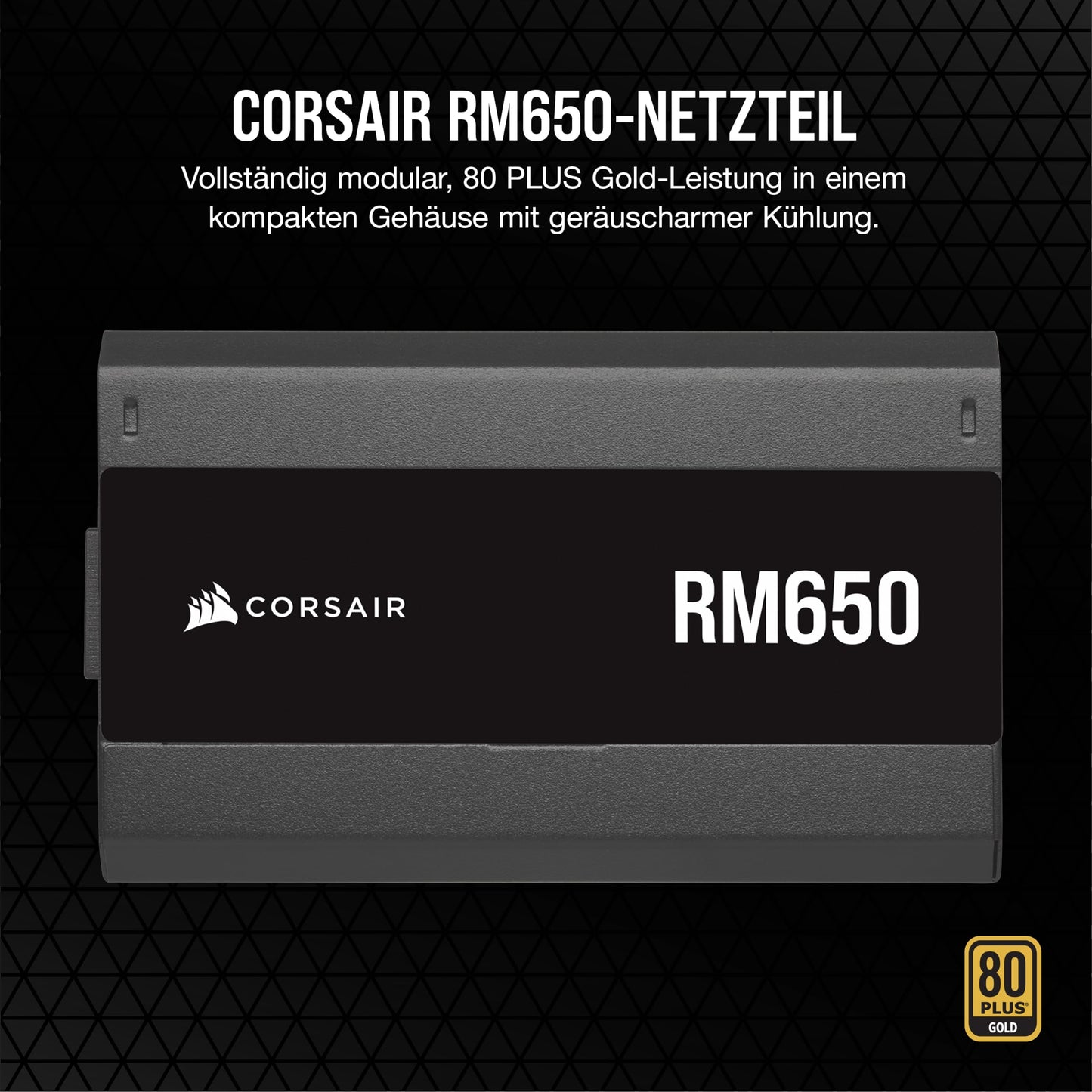 CORSAIR RM650 ATX 650W Fully Modular Power Supply - 80 PLUS Gold Certified - Low Noise - Zero RPM Mode - EU - Black - CP-9020280-EU