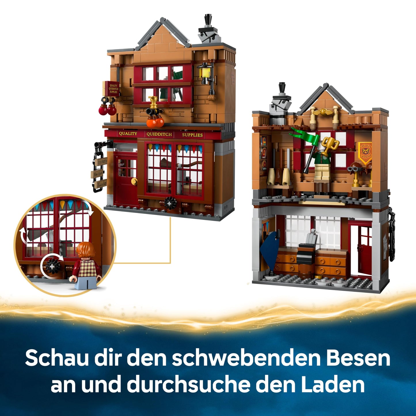 LEGO Harry Potter quality for Quidditch & Fortescues ice cream parlor - set with 2 Diagon Alley shops, 6 minifigures & accessories including Nimbus 2000 broom - gift for boys and girls aged 8 and over - 76452