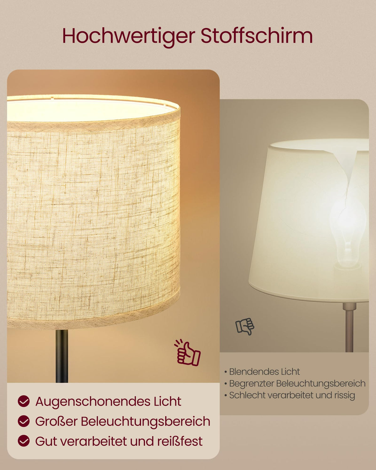 VASAGLE lampă de podea pentru living, lampă de citit ajustabilă în înălțime 140-170 cm - LFL002BH02
