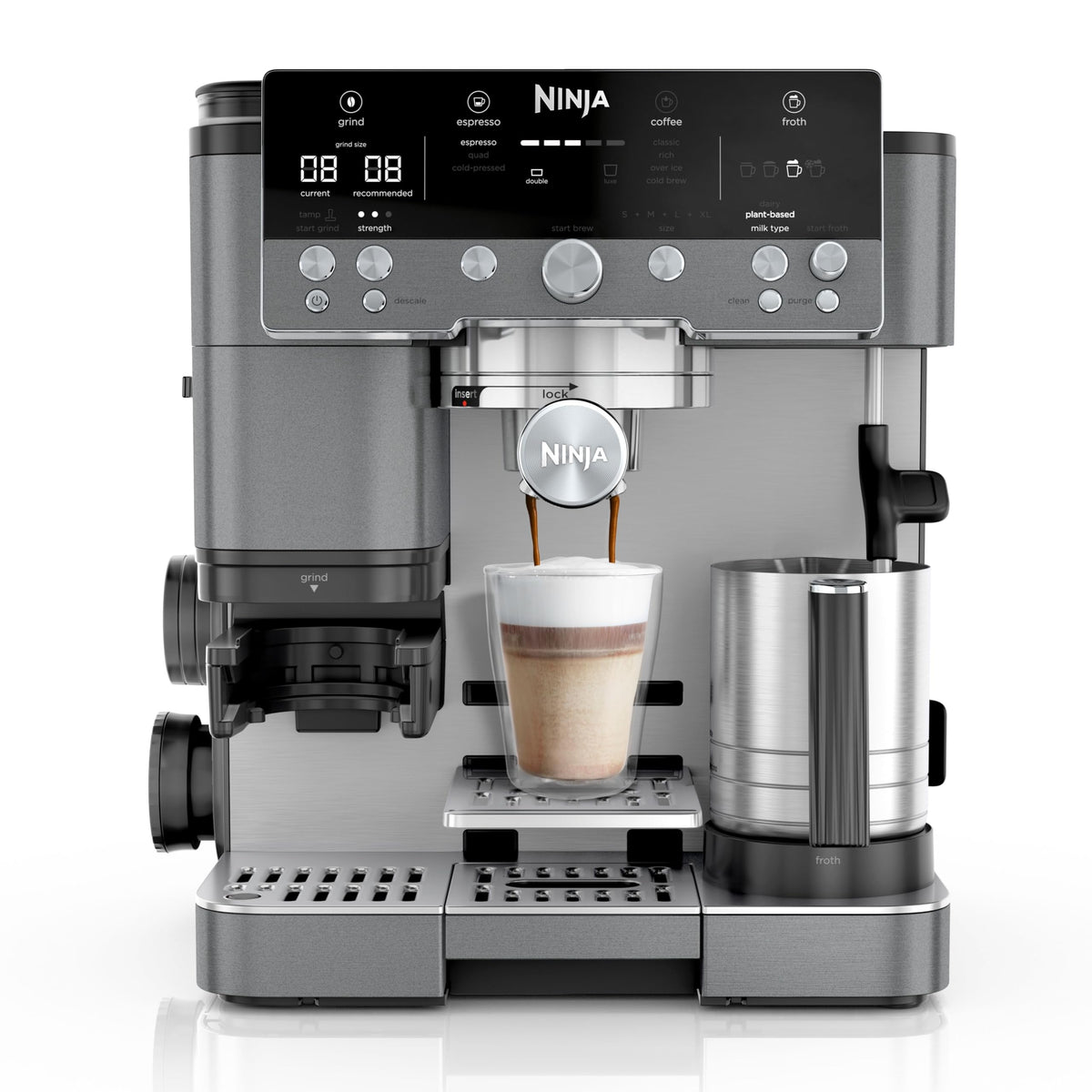 Ninja Luxe Premier 3-in-1 Cafetieră ES601EUGM, Gri-Metal, ES601EUGM