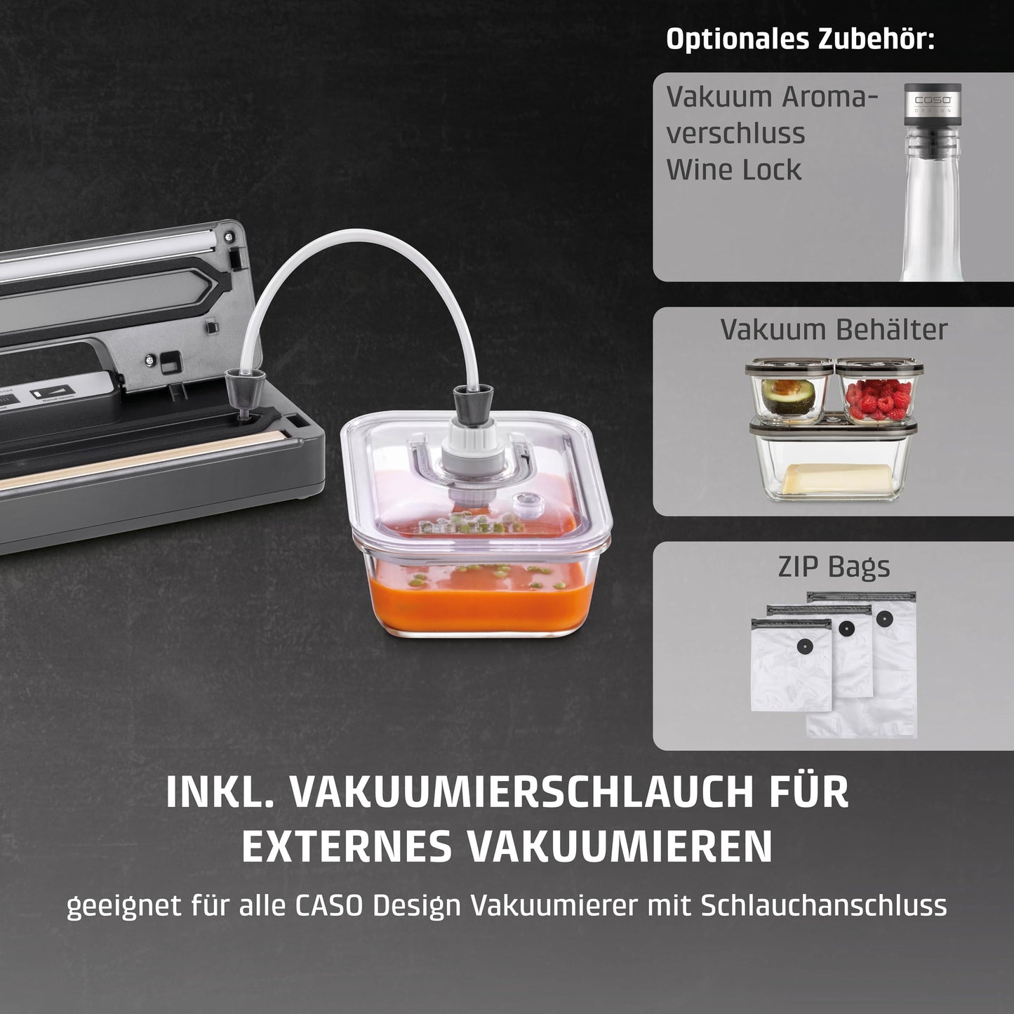 CASO VR 190 advanced vacuum sealer, test rating Very Good, film welding machine with 2.5 mm thick weld seam, up to 50 non-stop vacuum sealing processes, including 10 professional film bags - 1520