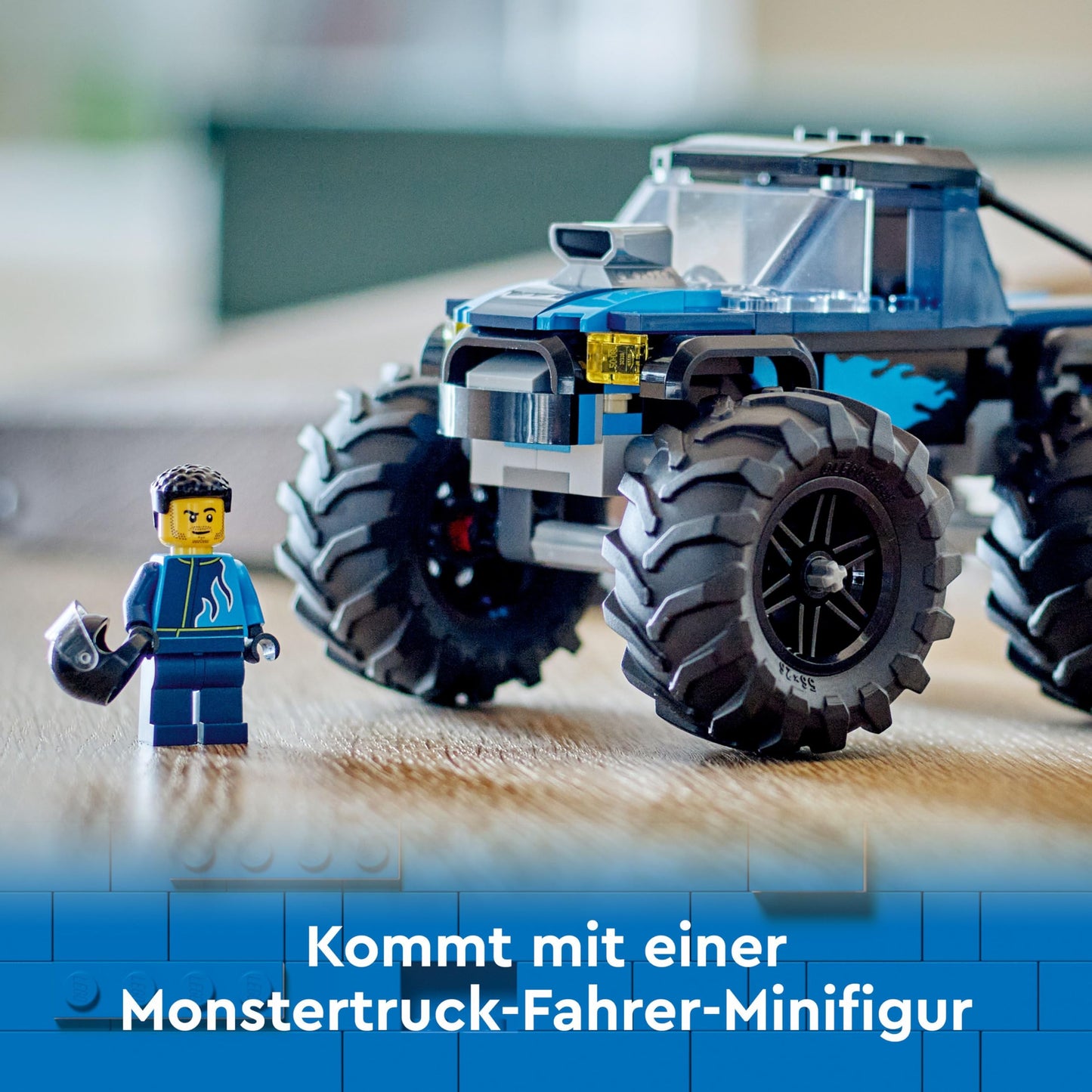LEGO City Blue Monster Truck Toy for 5 Year Old Boys & Girls, Vehicle Set with Driver Minifigure, Creative Racing Car Toy for Kids, Birthday Gift Idea 60402